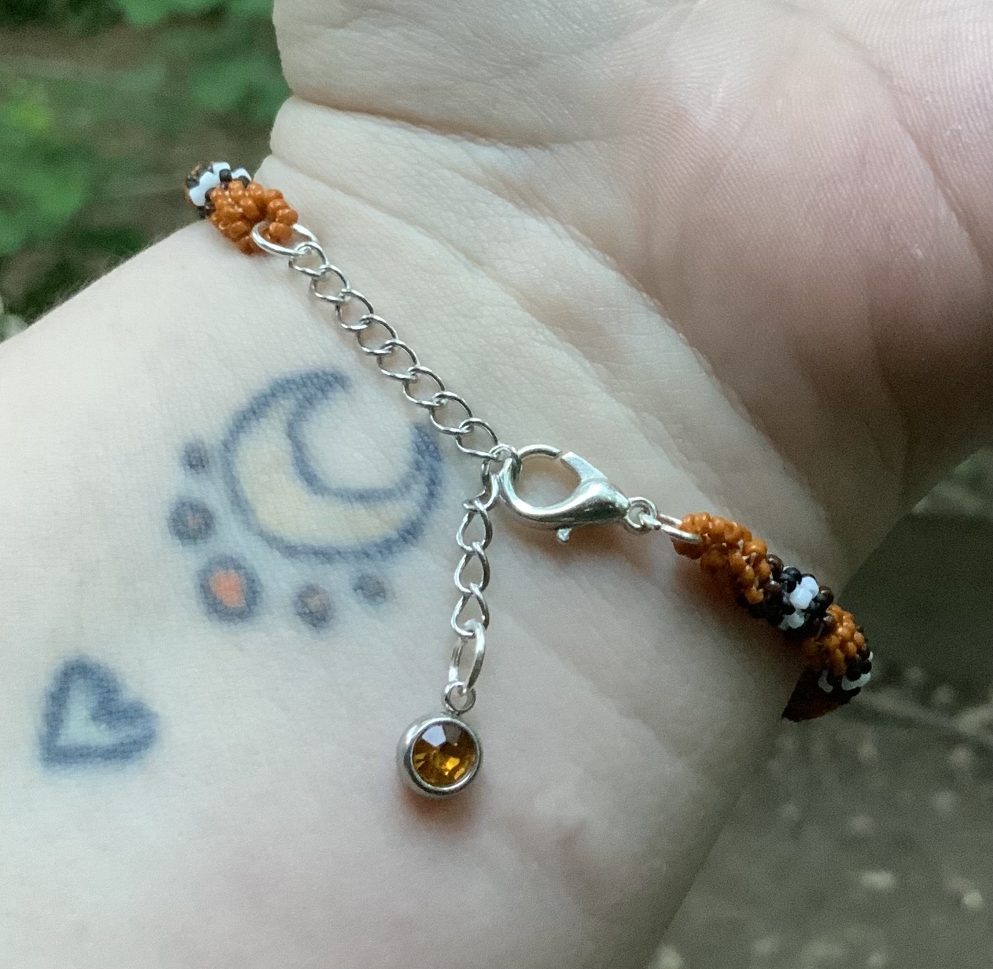 Earthy fire beaded bracelet