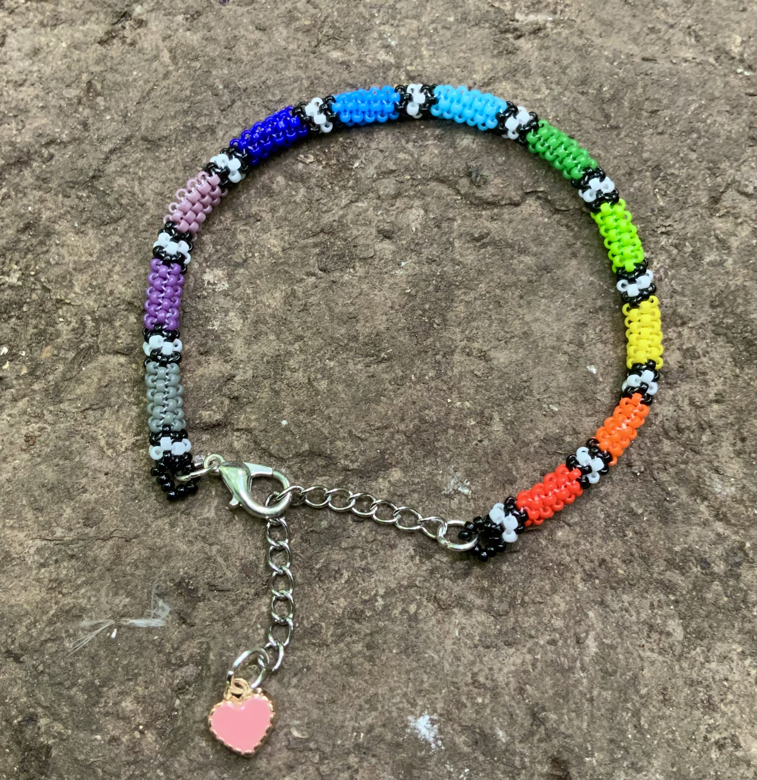 Rainbow bracket beaded bracelet