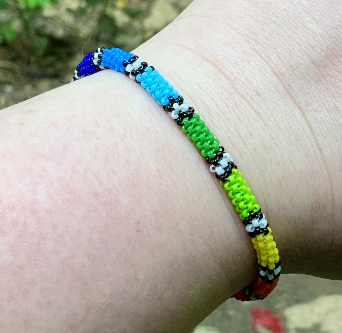 Rainbow bracket beaded bracelet