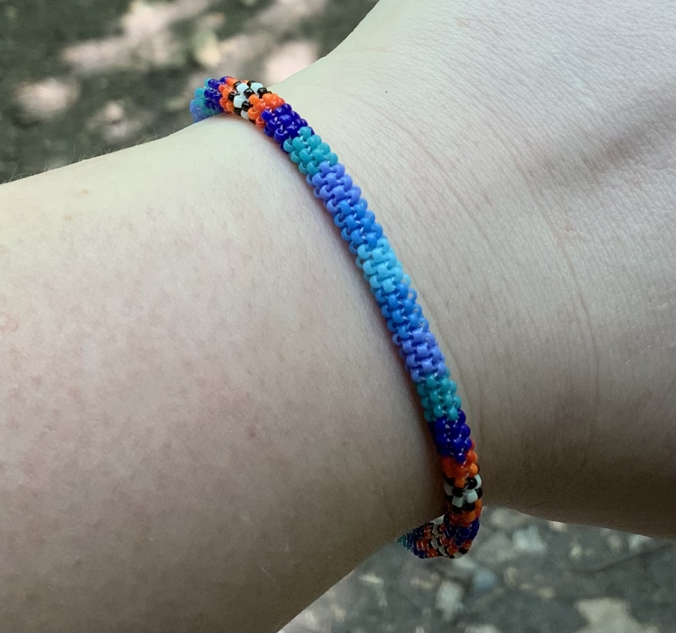 Blue fire beaded bracelet