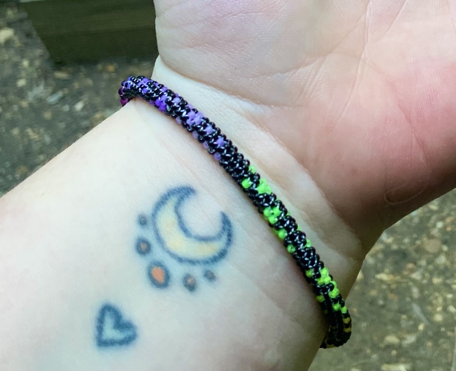 Midnight rainbow beaded bracelet