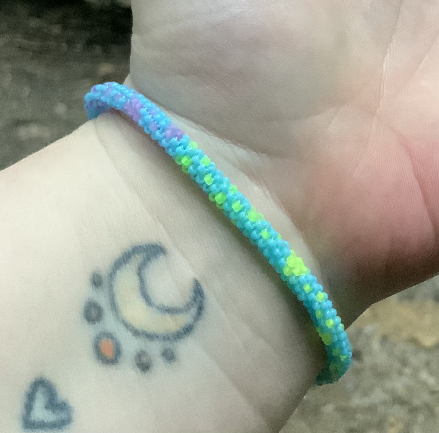 Blue skys, smiling at me beaded bracelet
