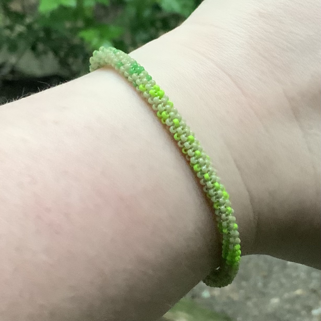 Green machine beaded bracelet 