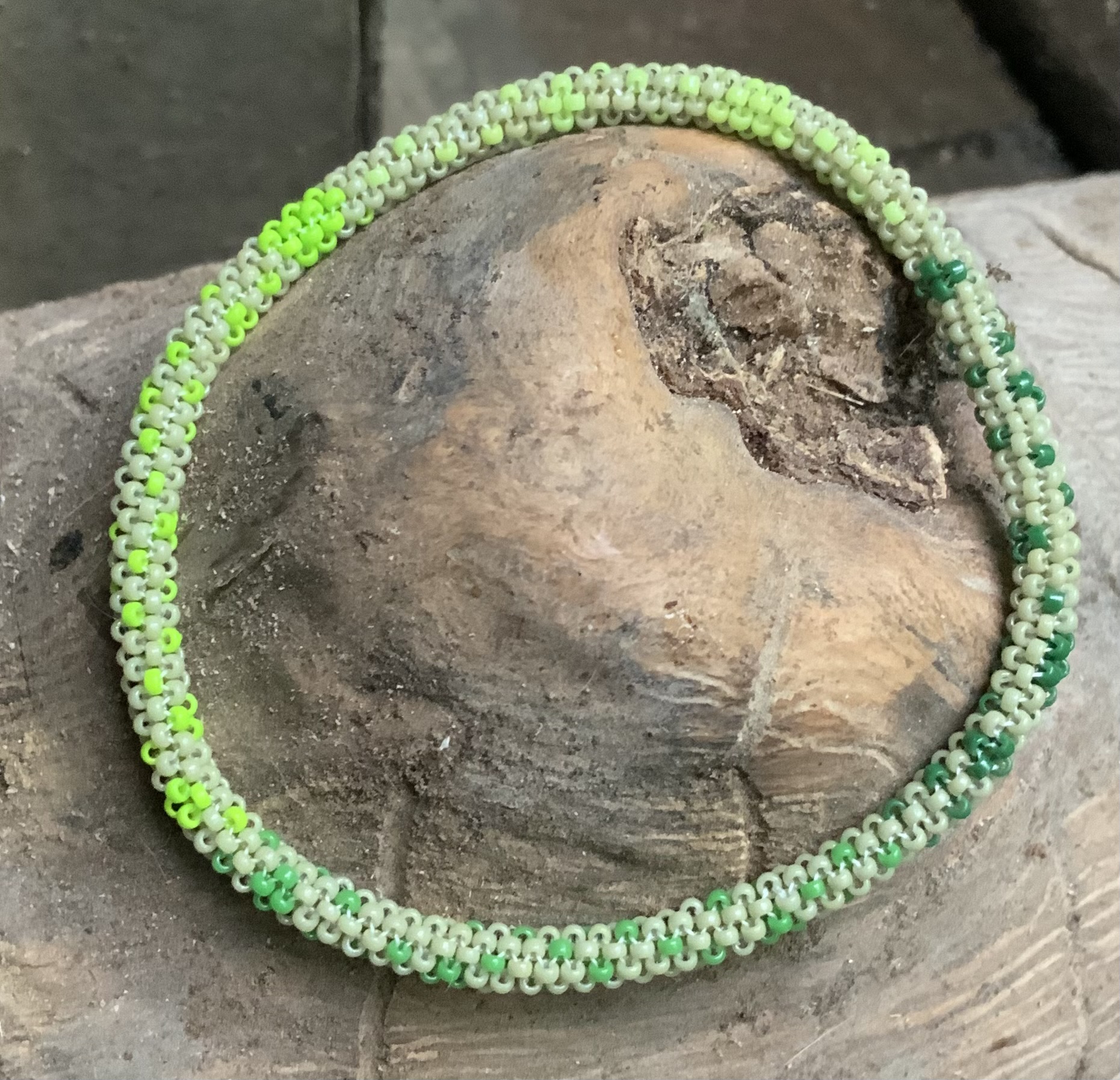 Green machine beaded bracelet 