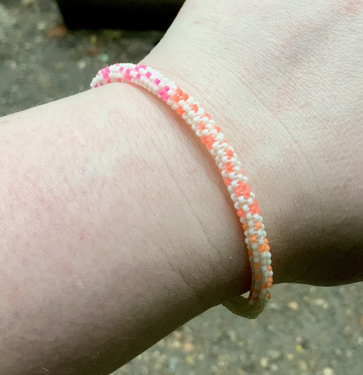 Snowfall rainbow beaded bracelet