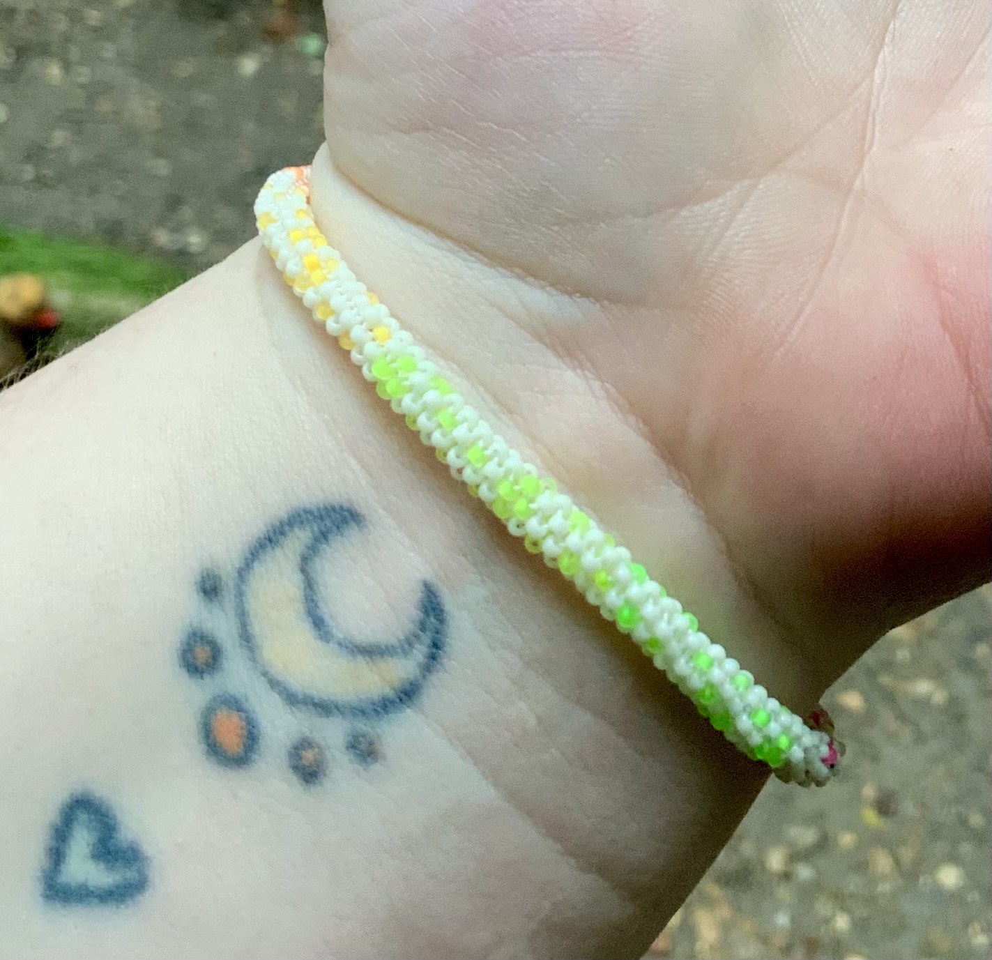 Snowfall rainbow beaded bracelet