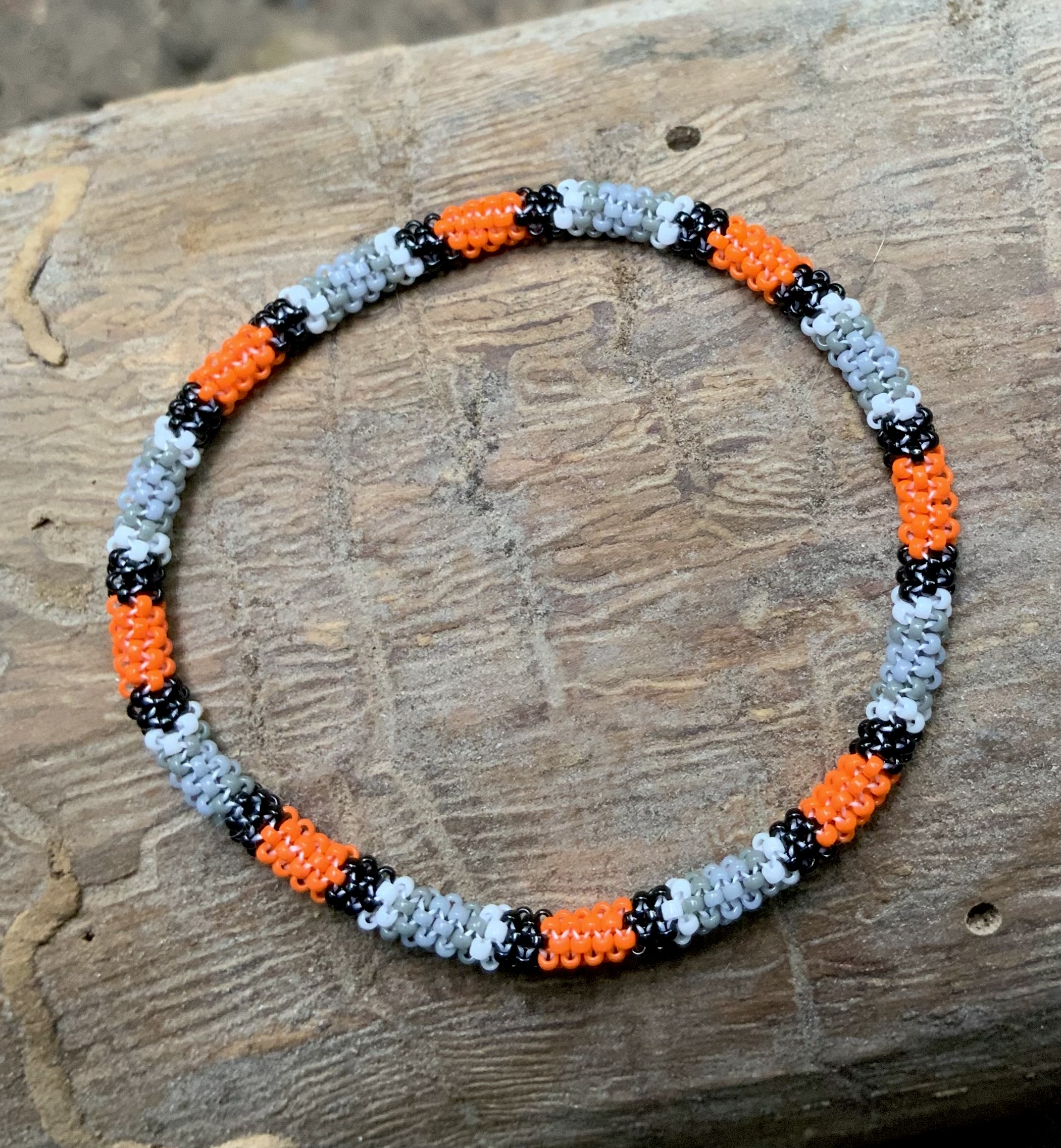 Custom pumpkin snake beaded bracelet