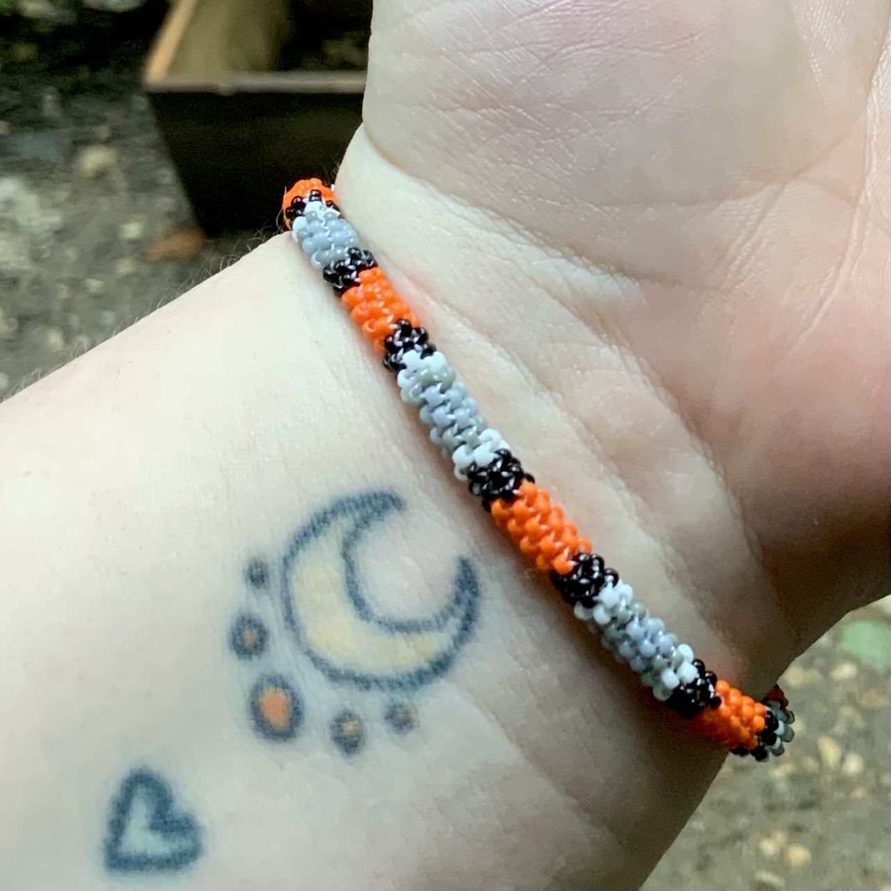 Custom pumpkin snake beaded bracelet