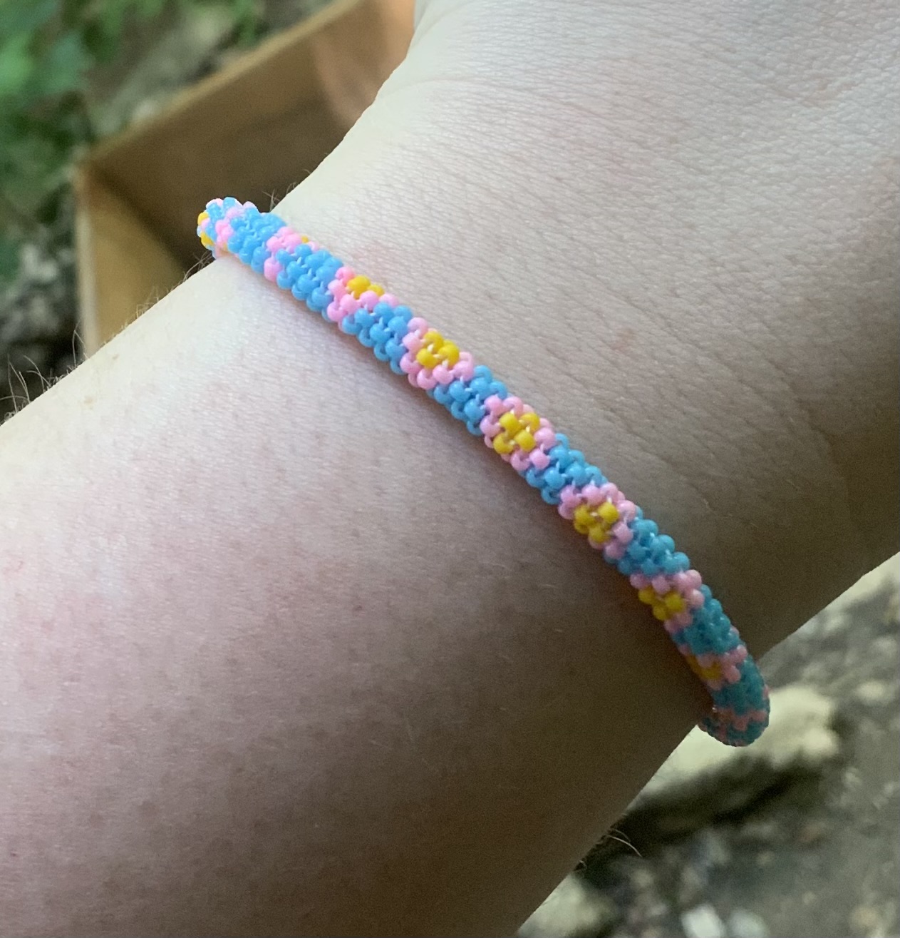 Pastel primary snake beaded bracelet 