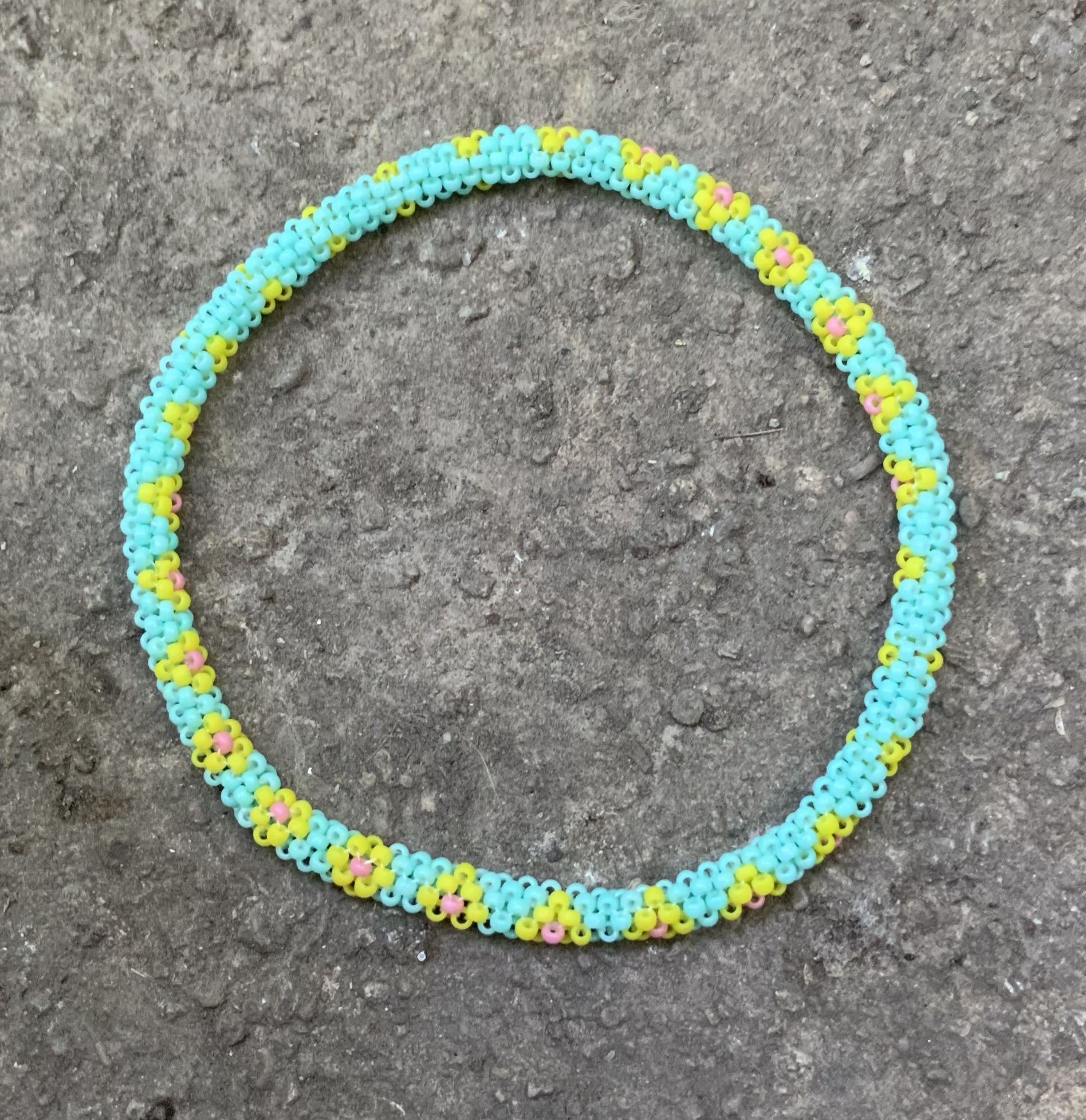 Pastel snake beaded bracelet