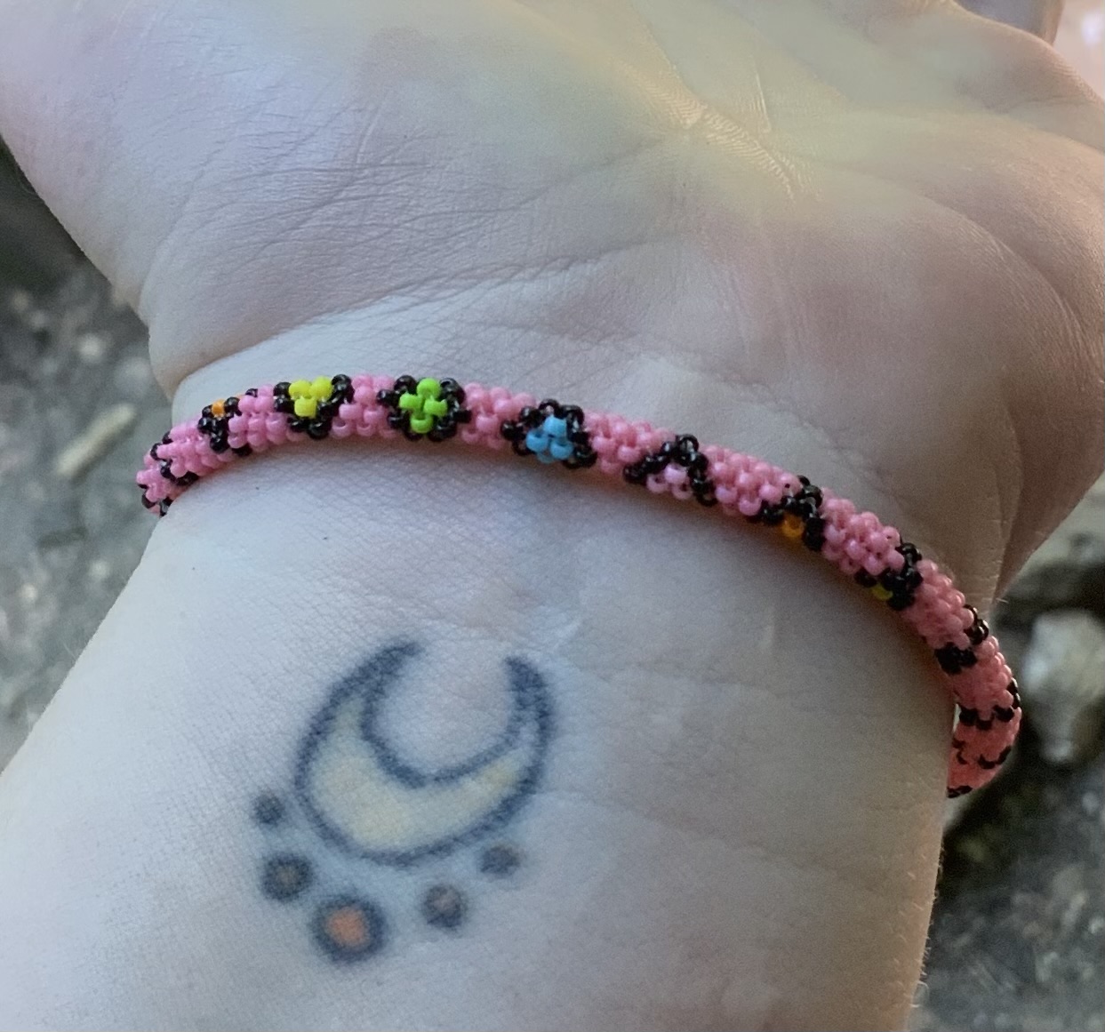 Rainbow strawberry milk beaded bracelet 