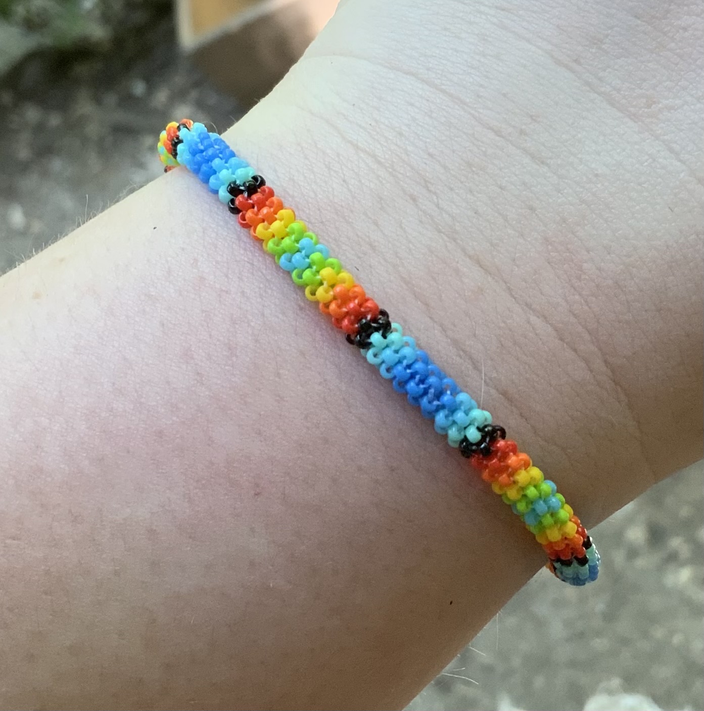 Rainbow blues beaded bracelet 