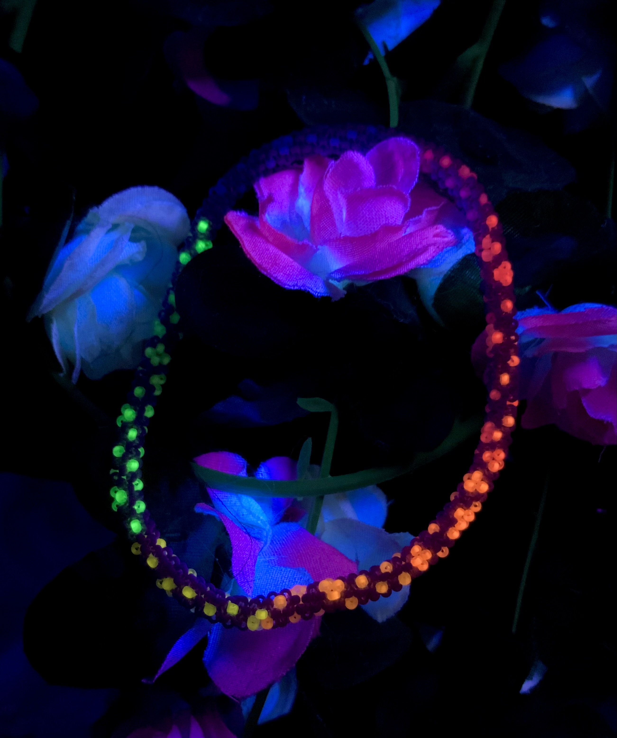 Purple rainbow ombré beaded bracelet