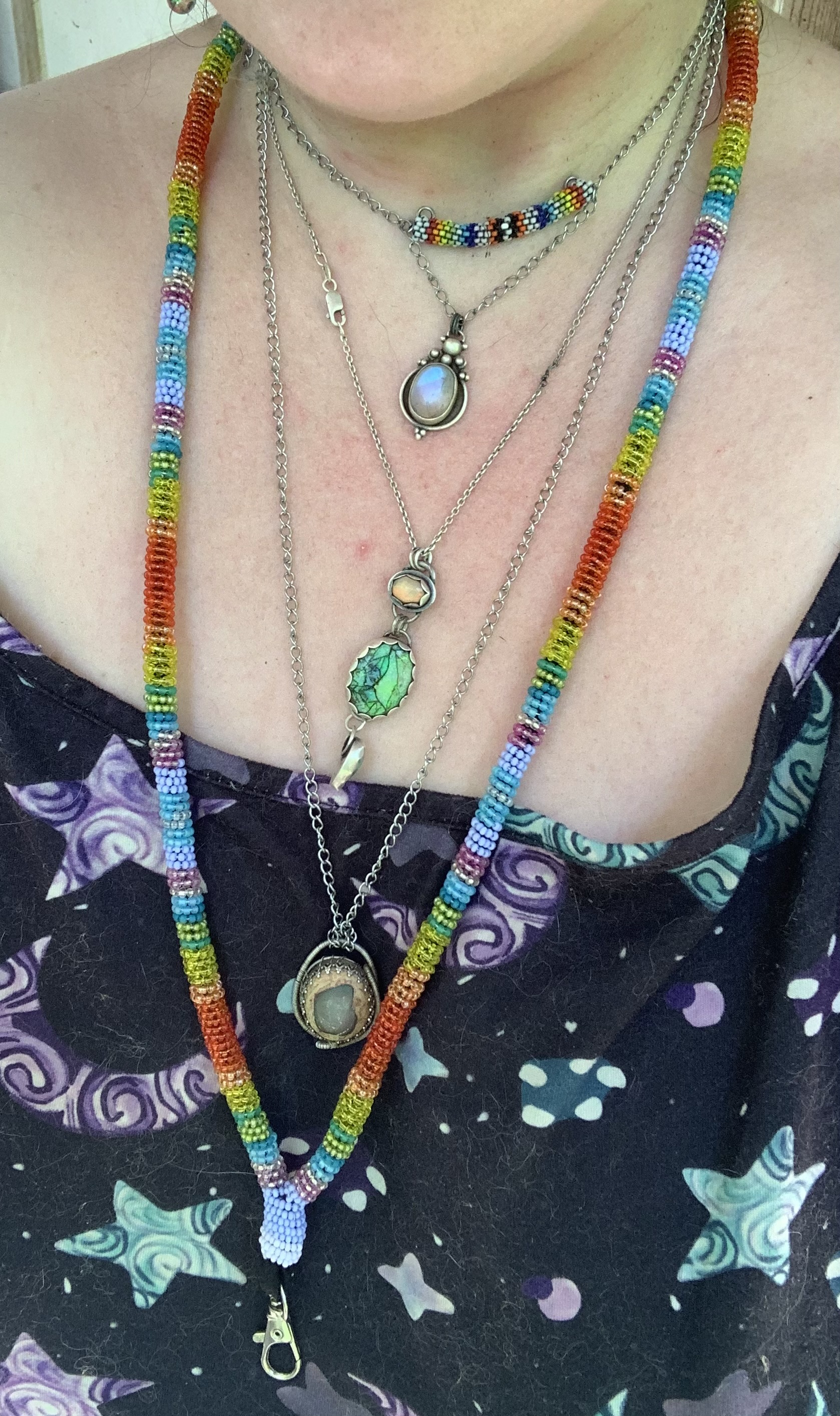Bead wrapped lanyard