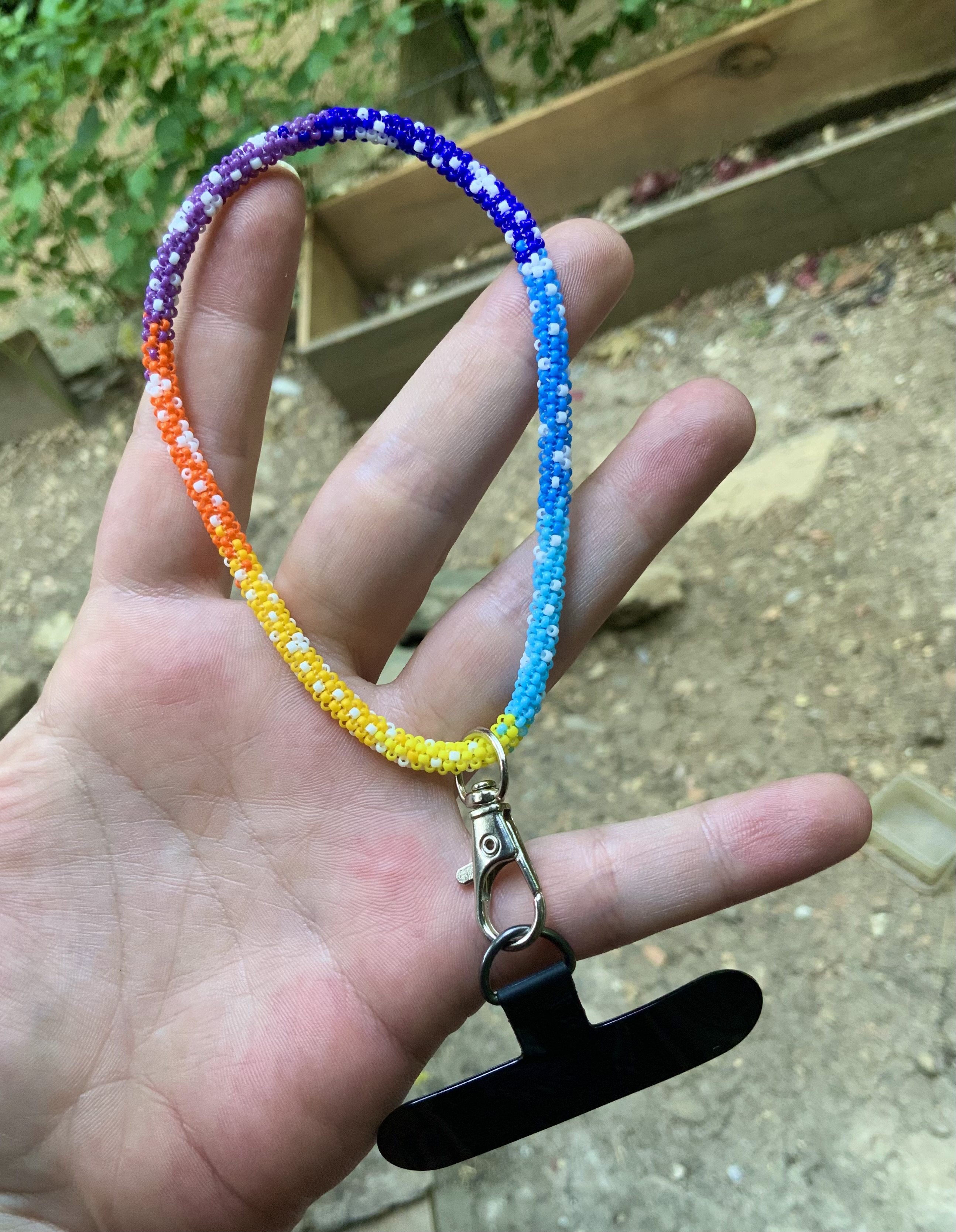 Sunset ombré beaded wristlet 