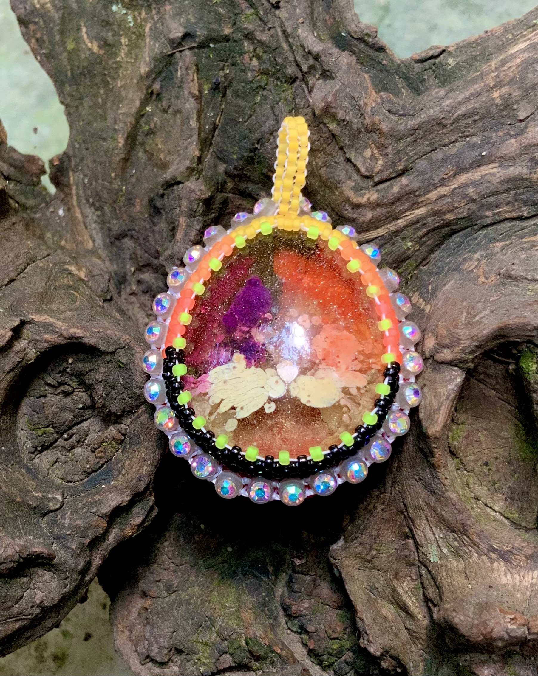 Halloween beaded pendant