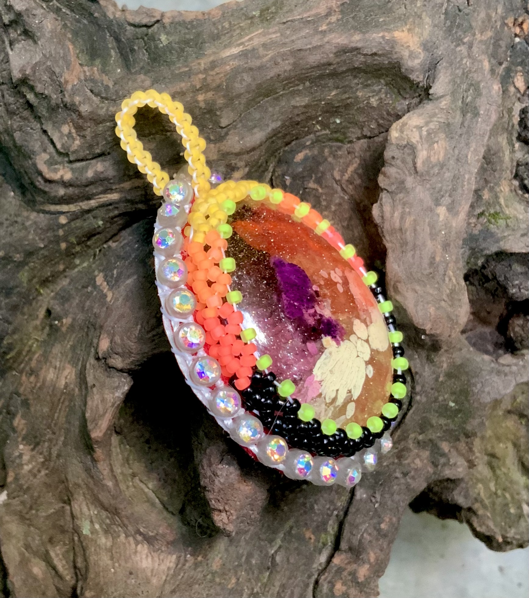 Halloween beaded pendant