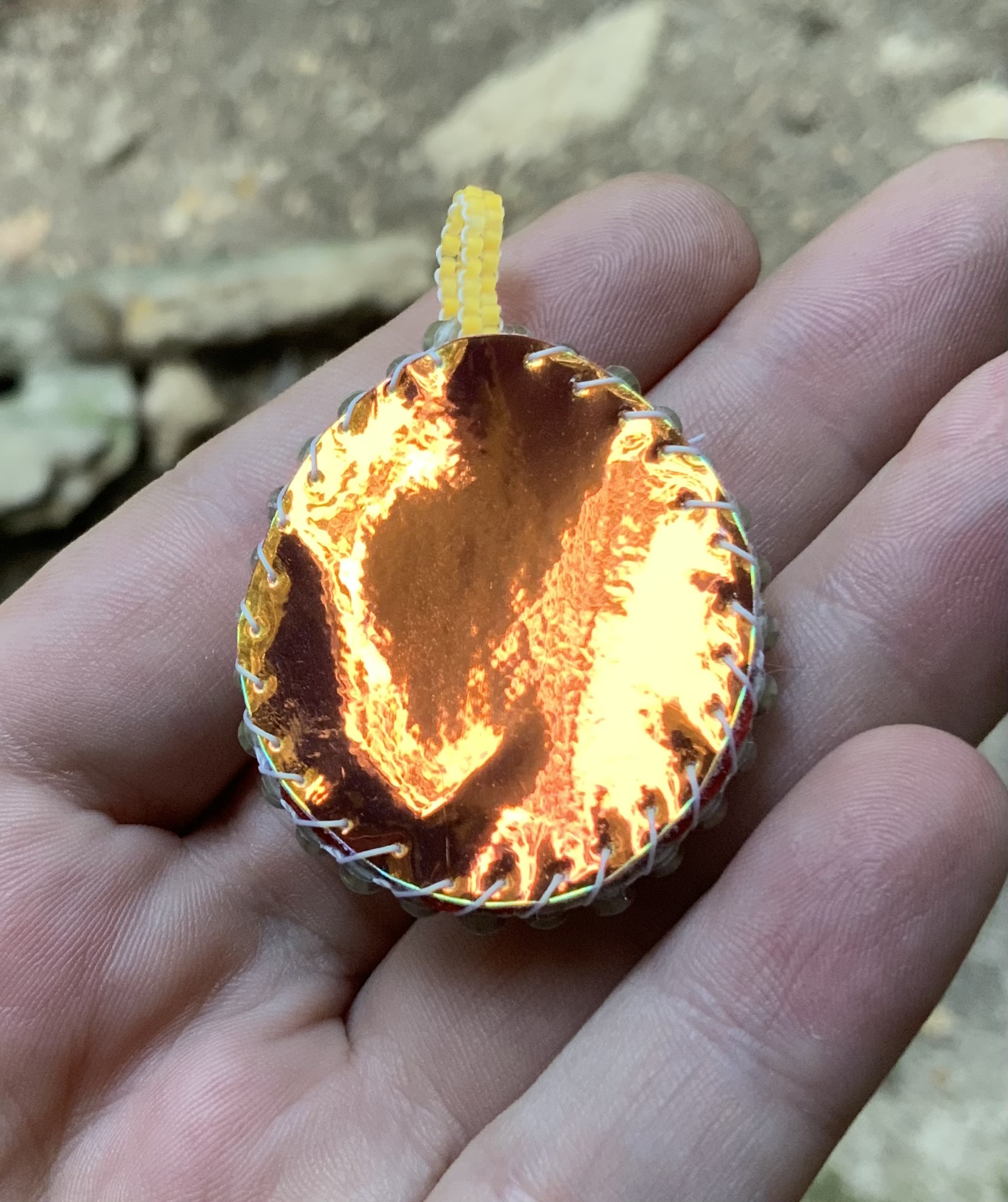 Halloween beaded pendant