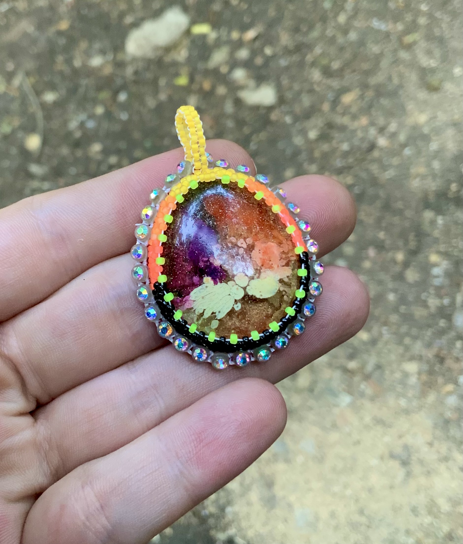 Halloween beaded pendant