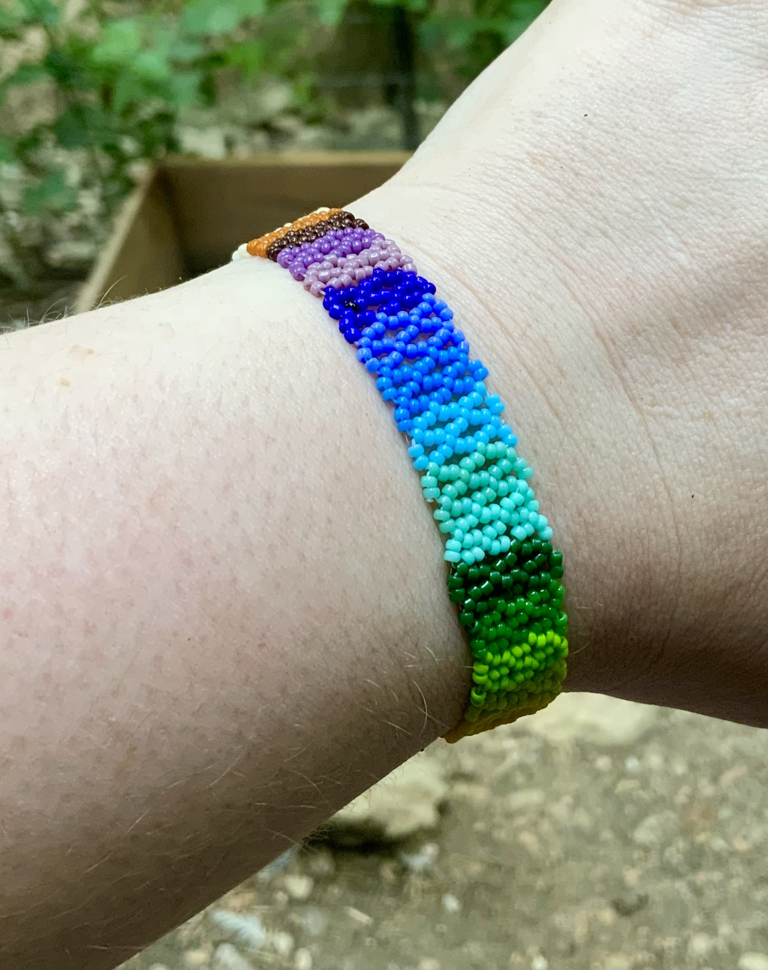 Rainbow in the clouds beaded bracelet