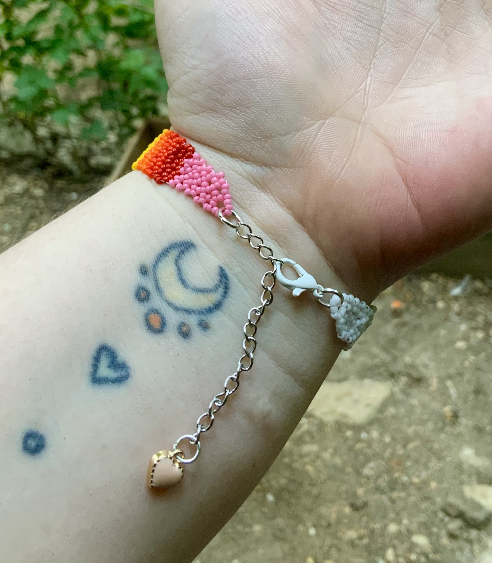 Rainbow in the clouds beaded bracelet
