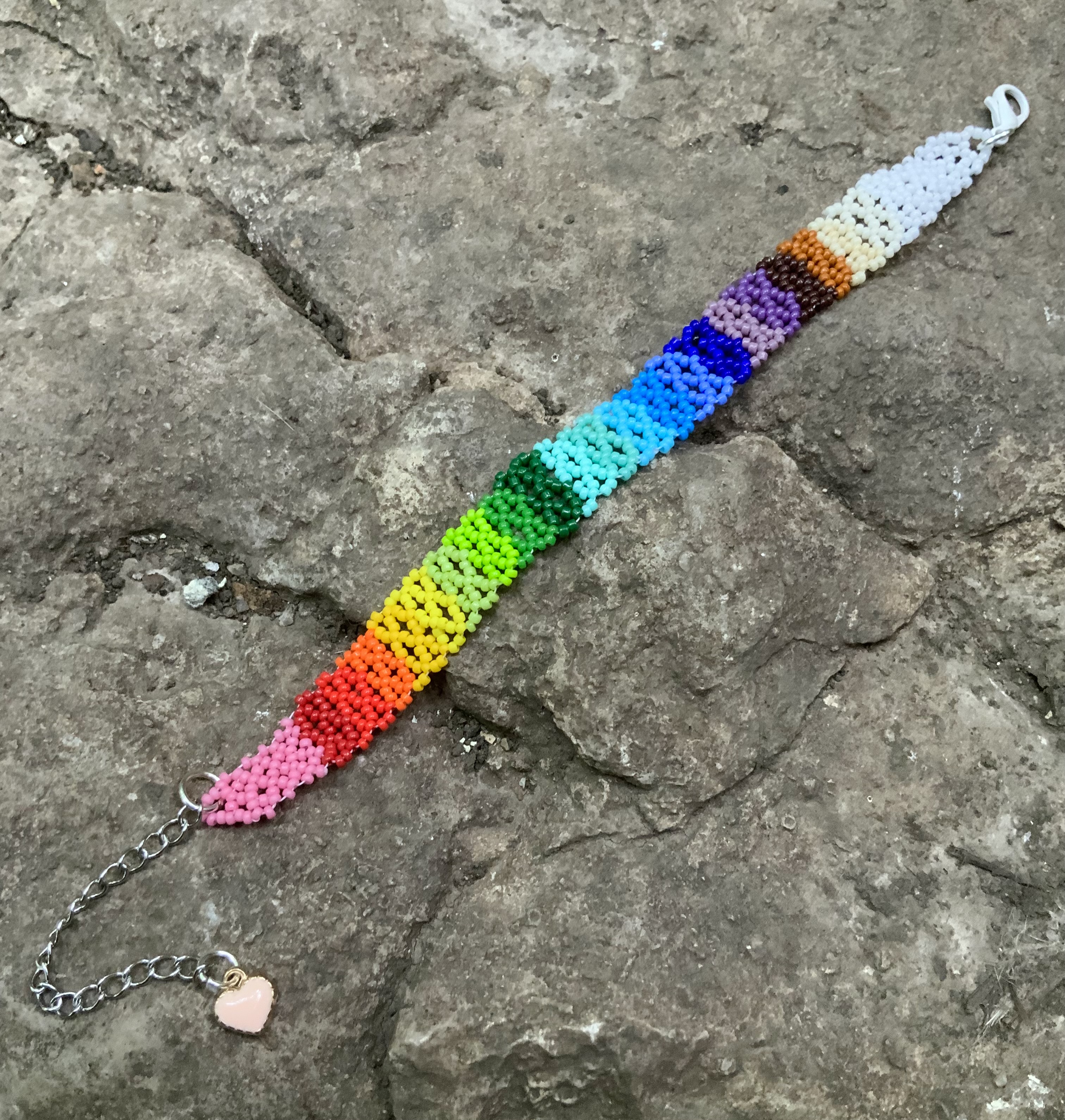 Rainbow in the clouds beaded bracelet