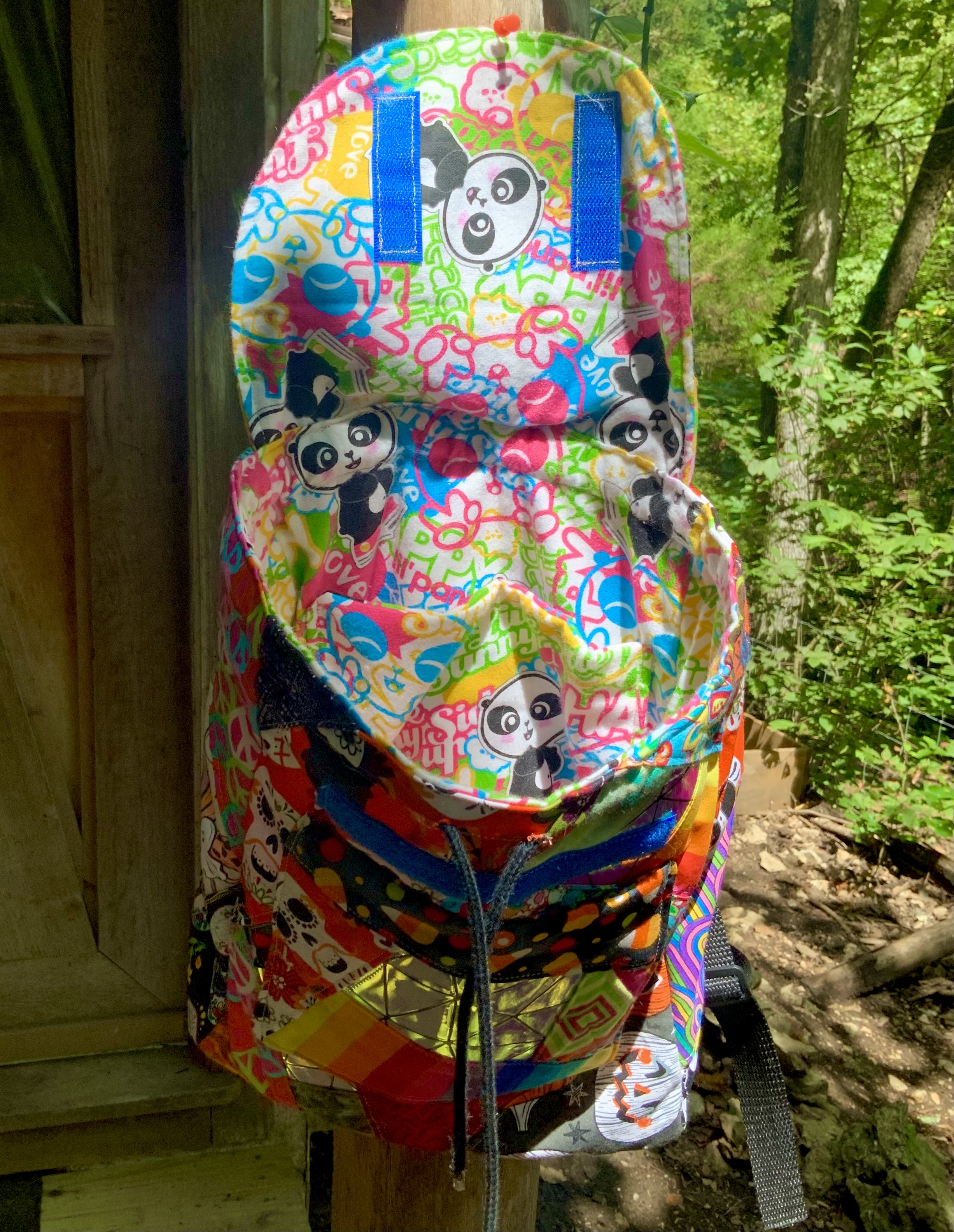 Spoopy rainbow Halloween patchwork mini backpack 