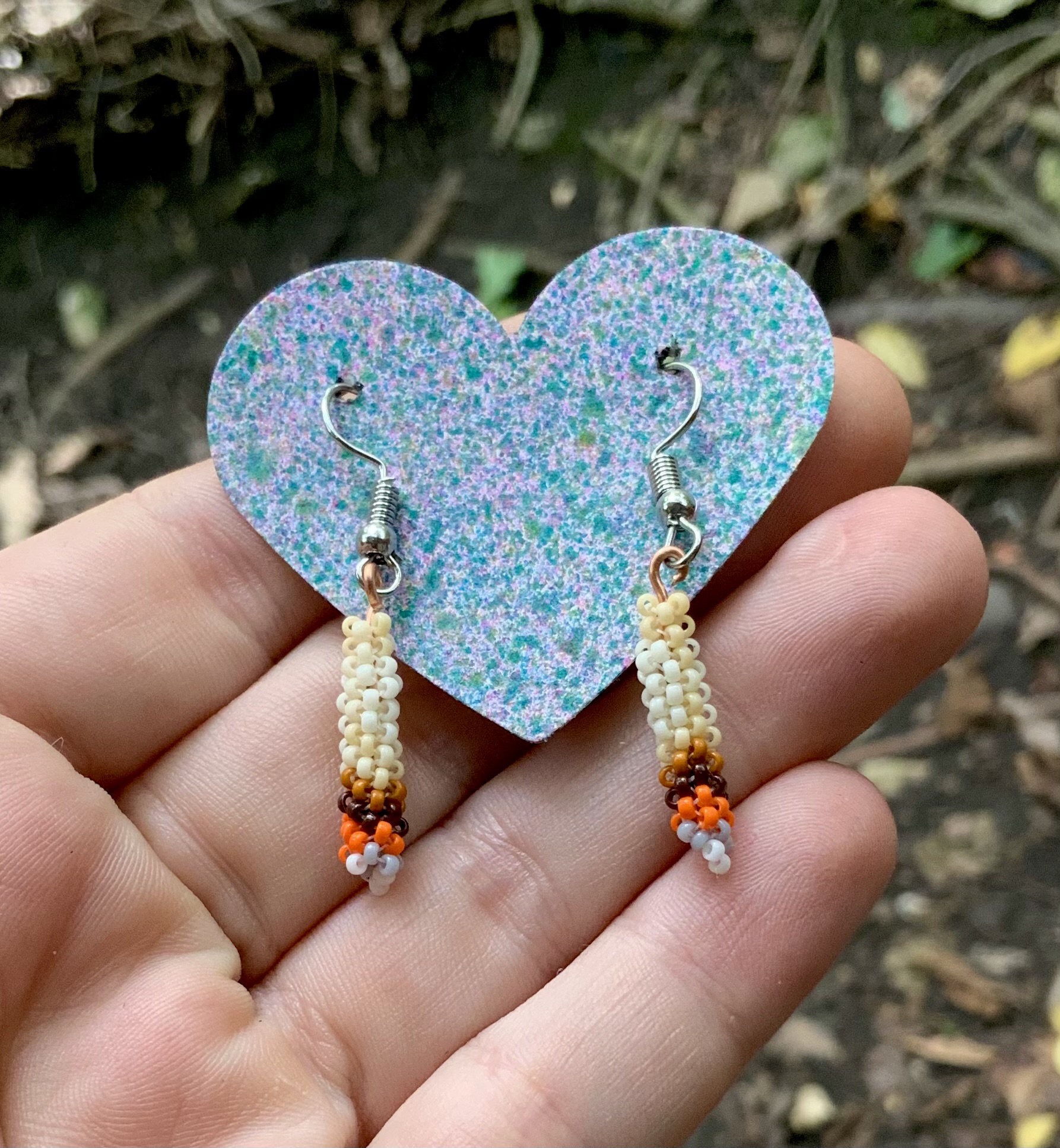 Beaded roach earrings