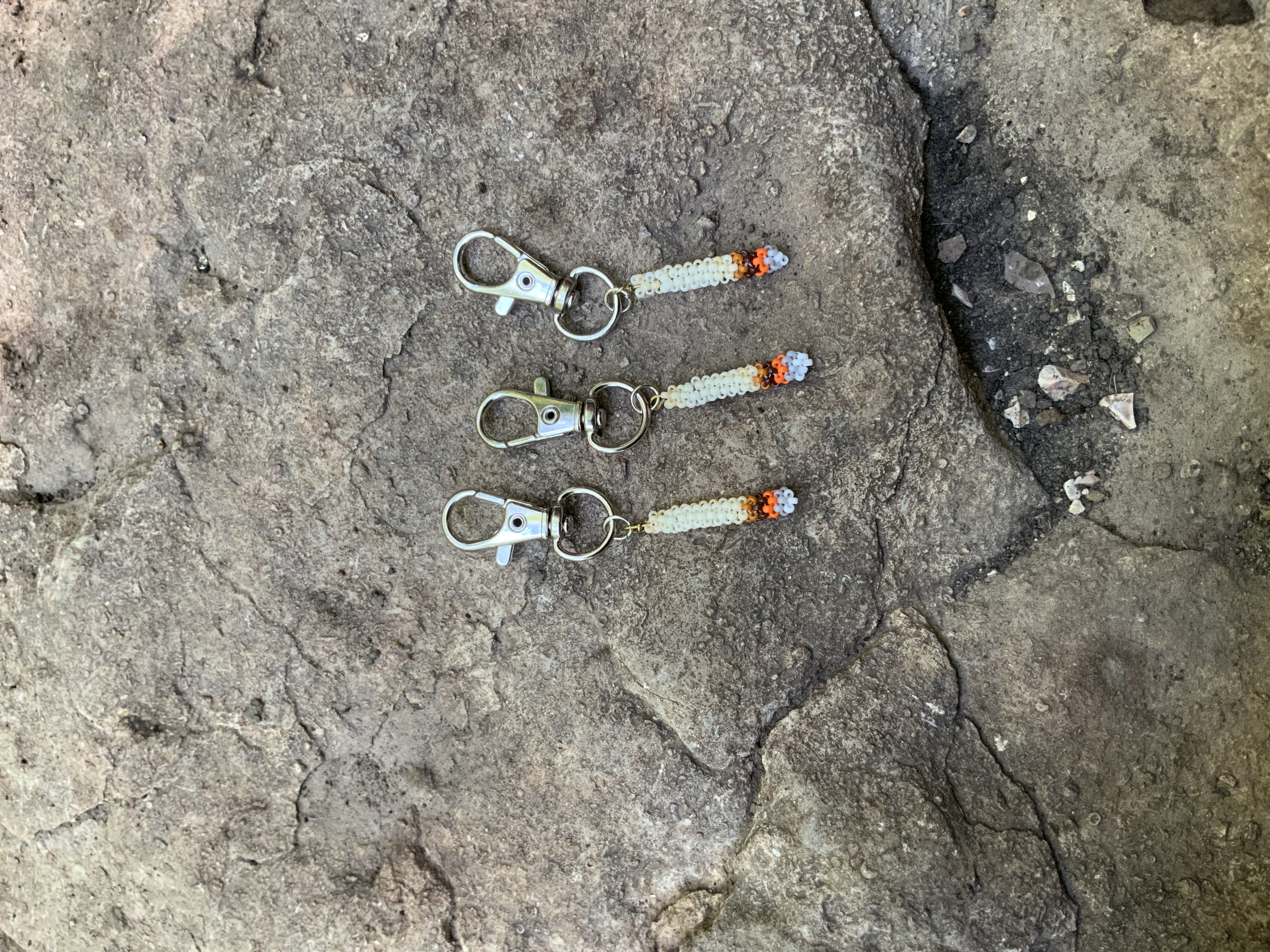 Beaded roach  keychain 