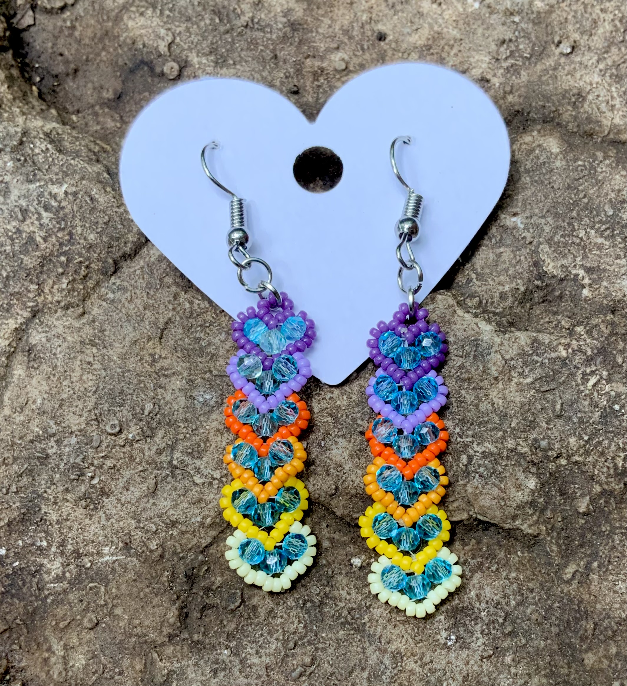 Halloween hearts beaded earrings 