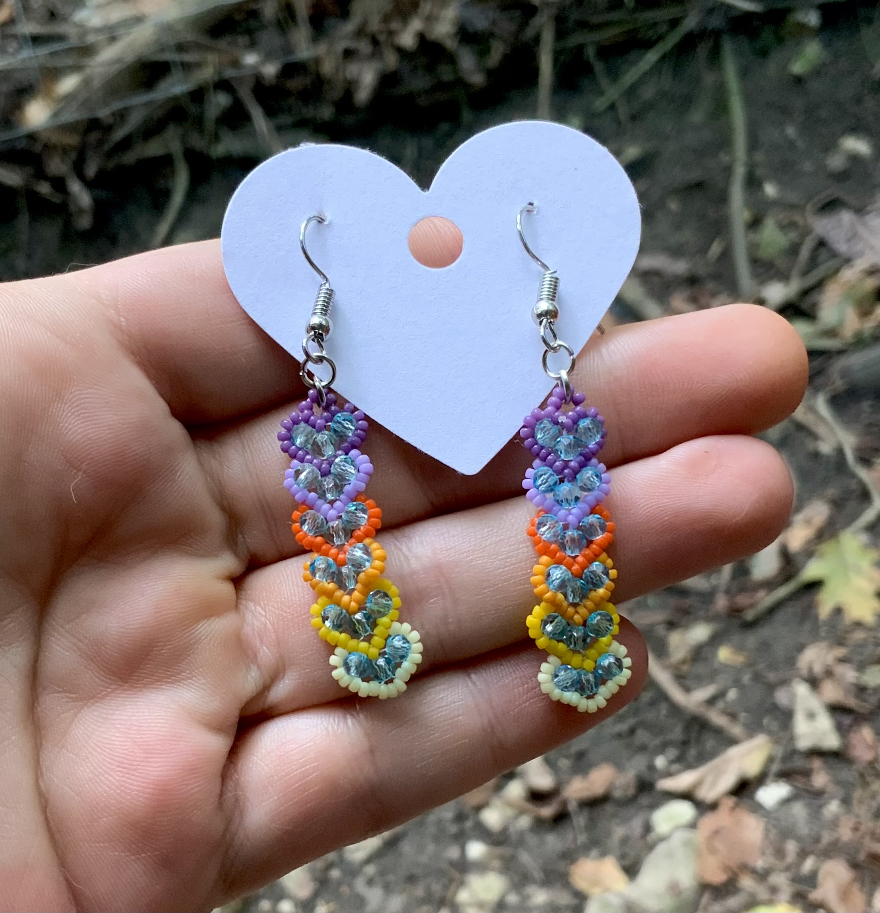 Halloween hearts beaded earrings 
