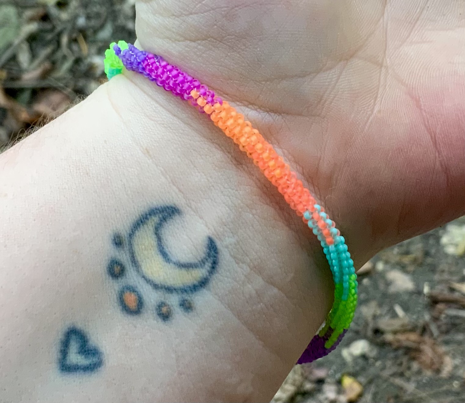 Halloween straw speckles beaded bracelet
