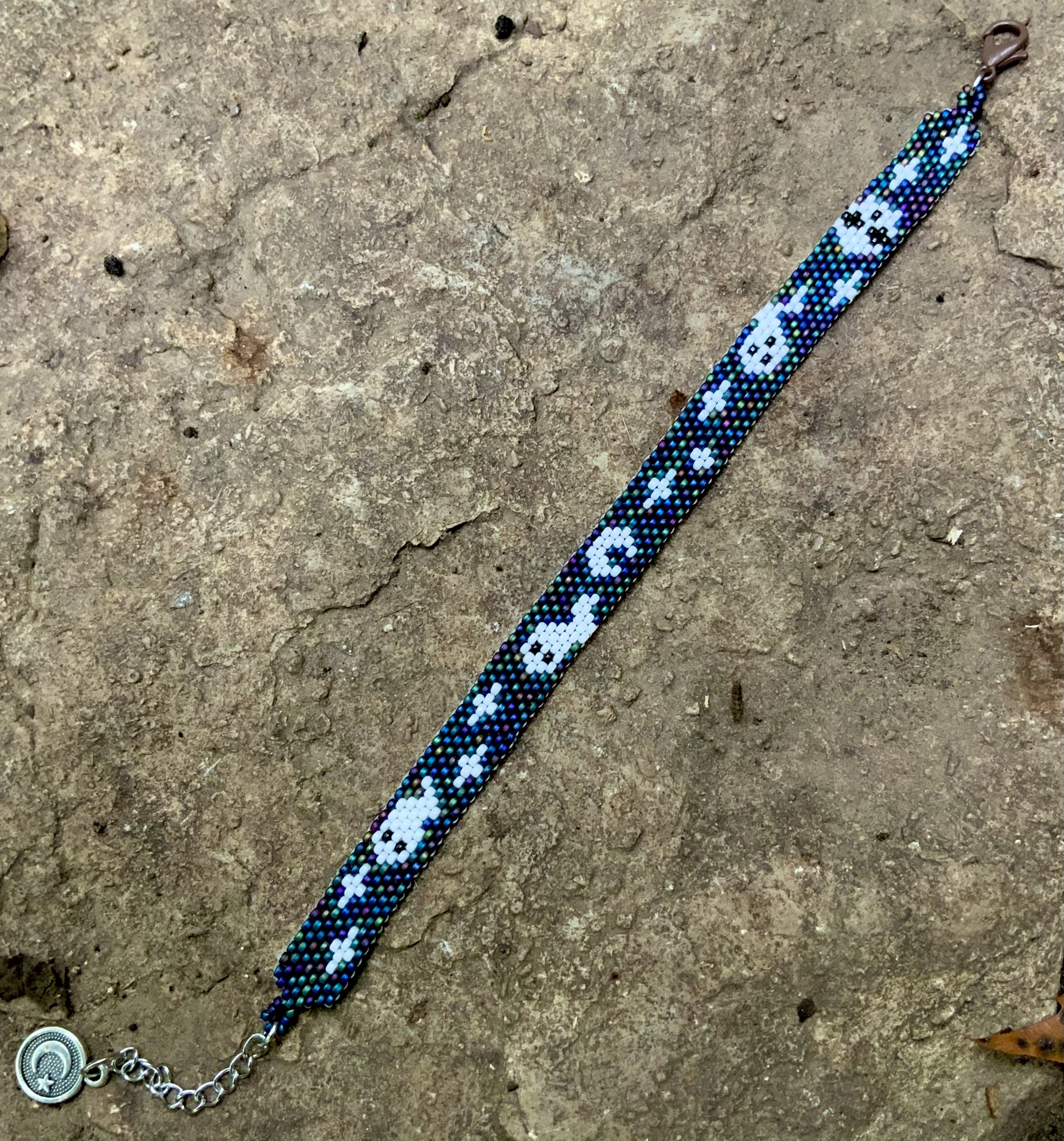 Dark rainbow Ghosts beaded bracelet