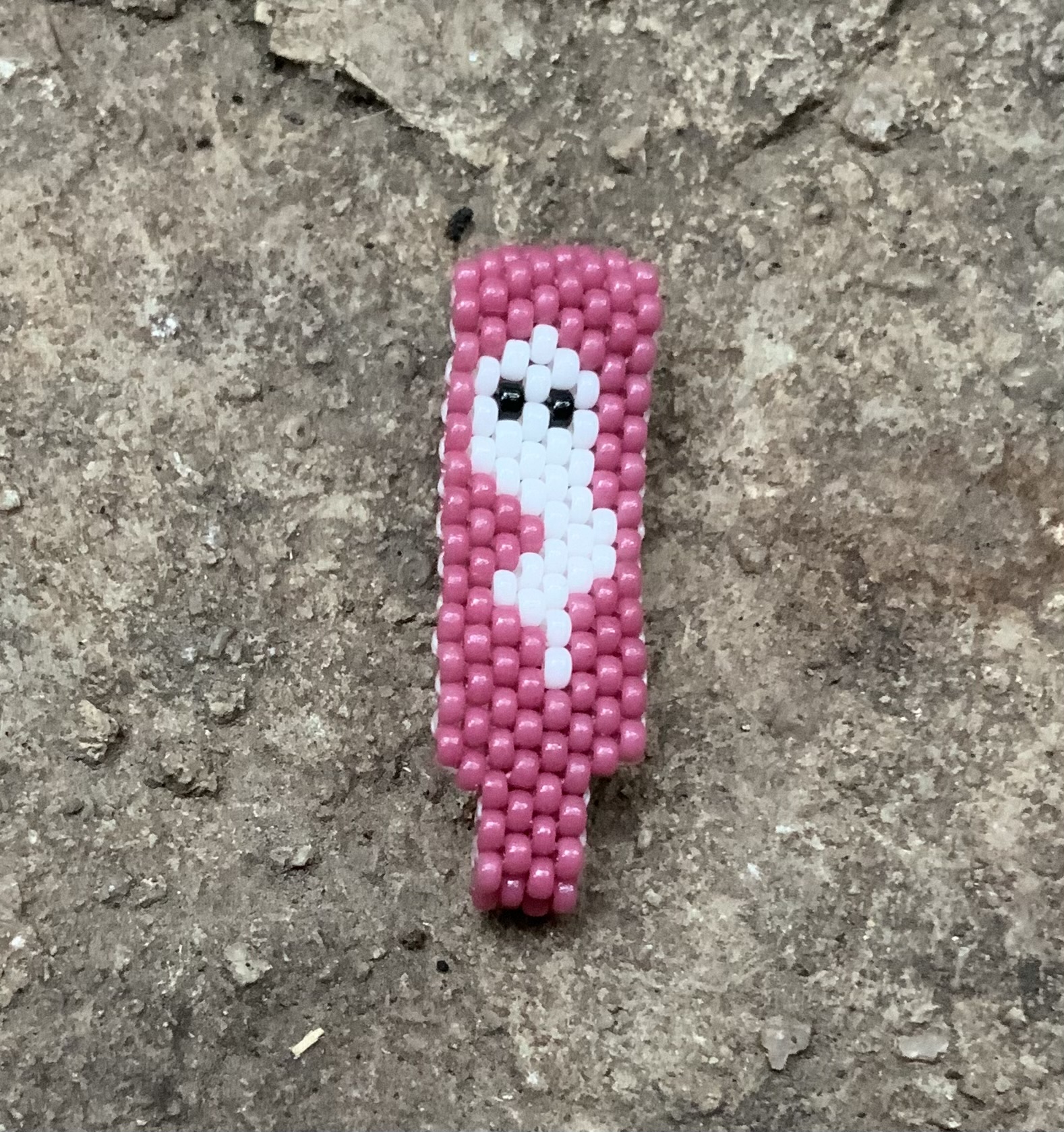 Purple ghost gourd stitched beaded ring