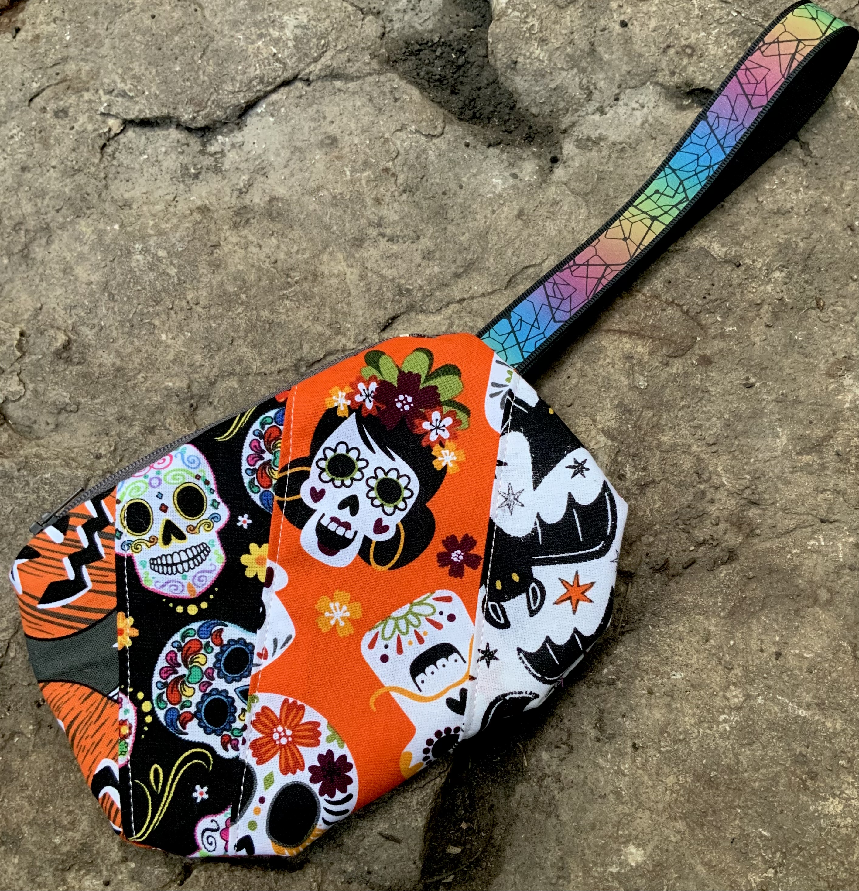 Halloween patchwork clutch bag