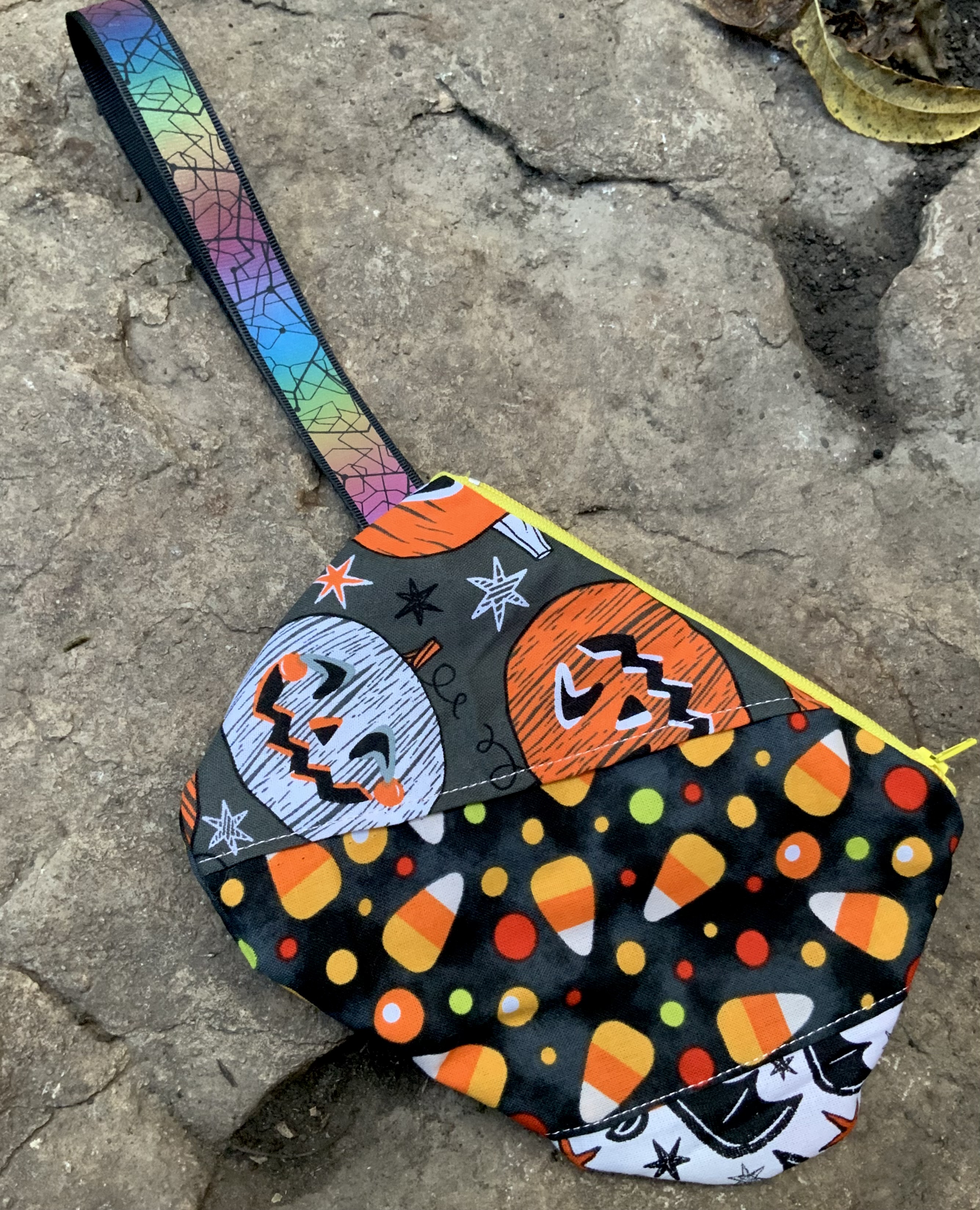 Halloween patchwork clutch wristlet bag #2