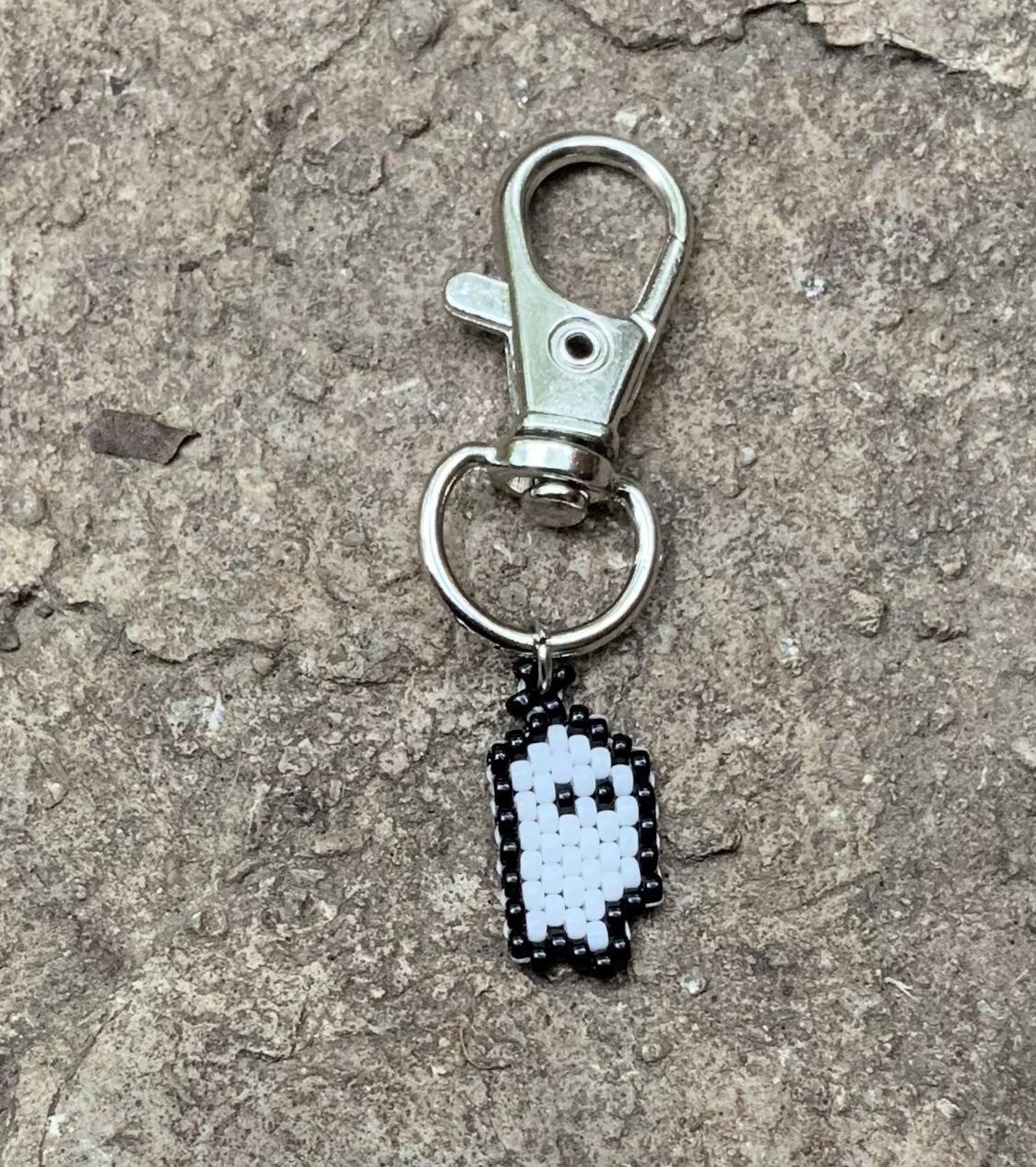 Tiny beaded ghost charm 3
