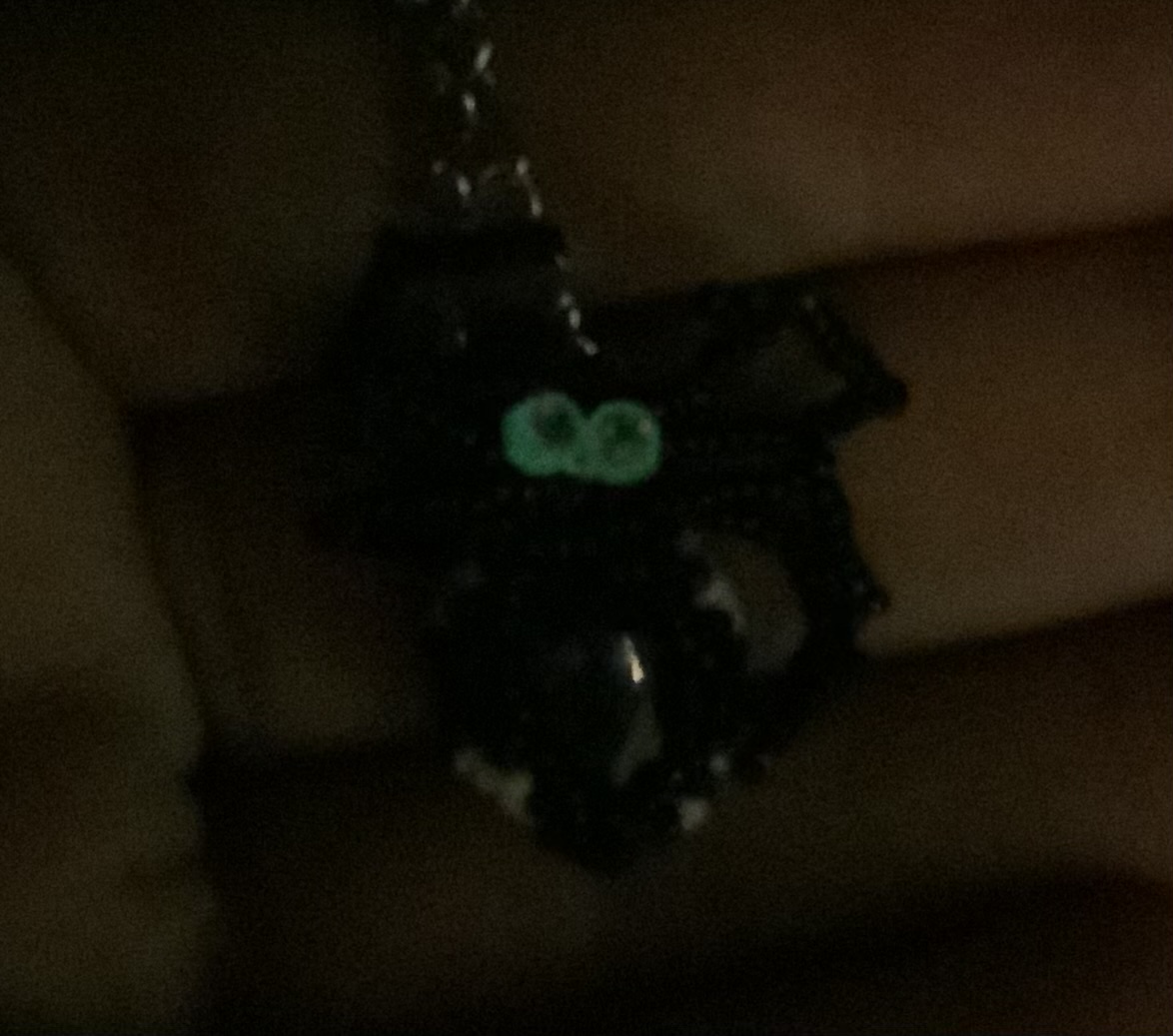 Black and white beaded spider pendant 