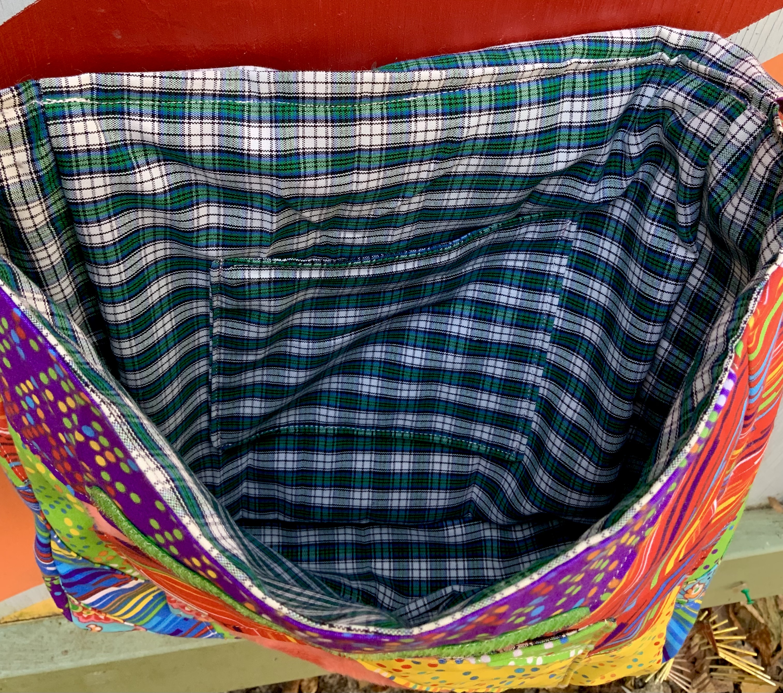 Rainbow patchwork jazz messenger bag purse 
