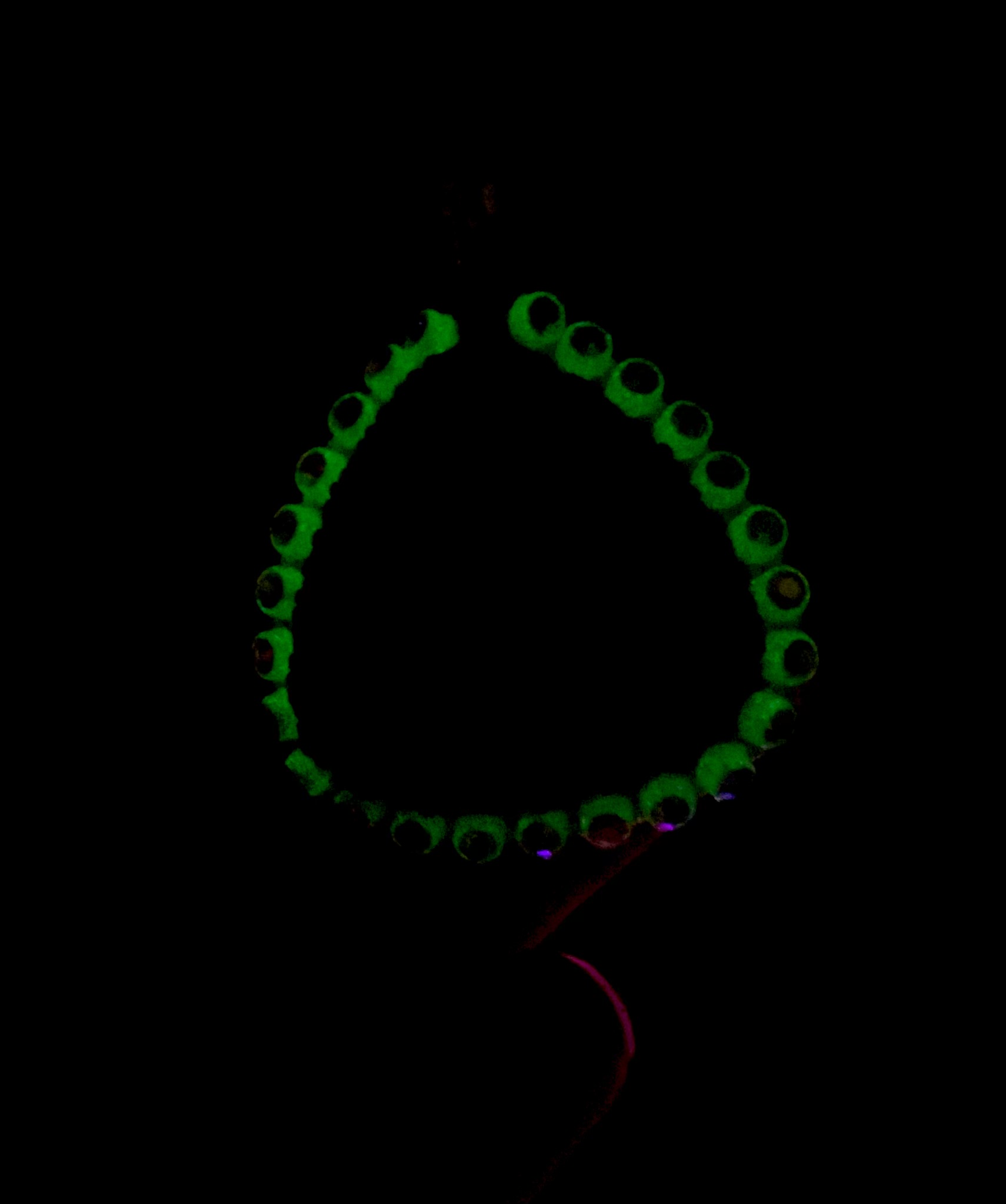 Glow in the dark earthy sunshine beaded pendant