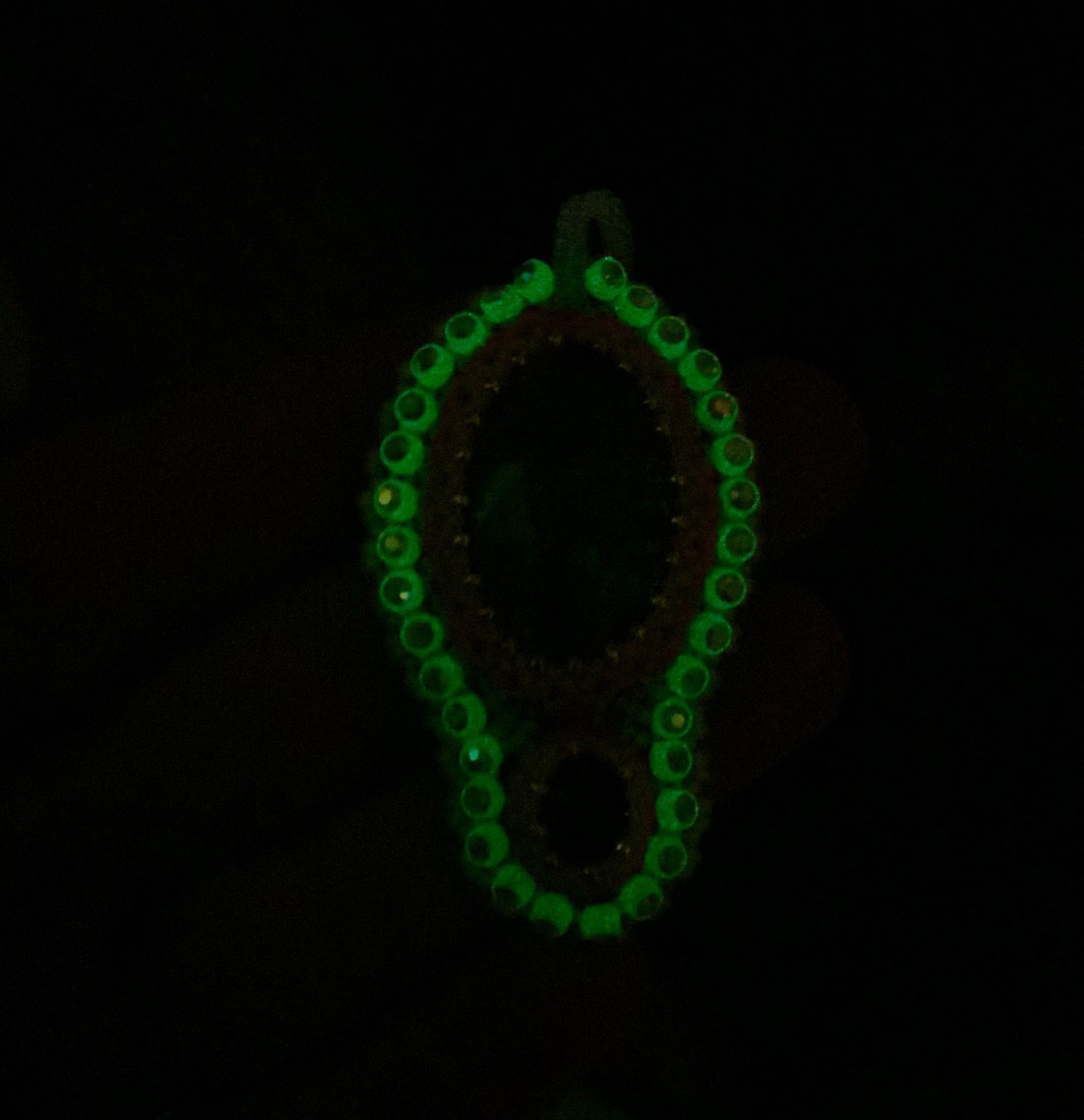 Holographic stars beaded color changey Blacklight reactive pendant
