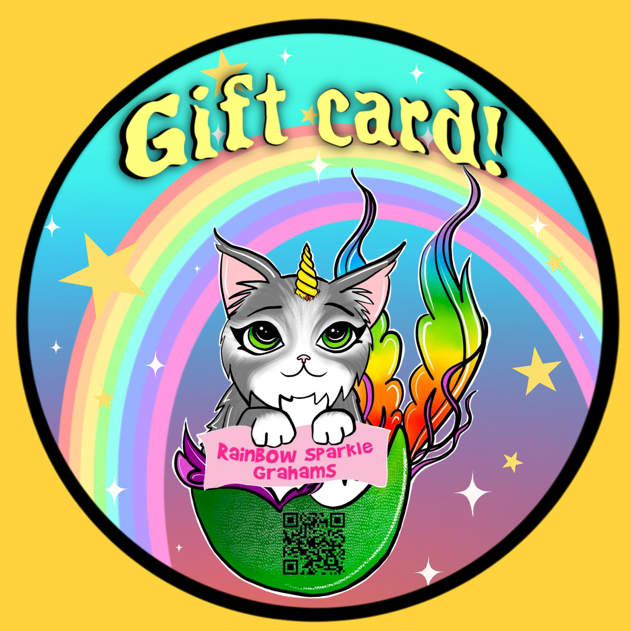 Rainbow sparkle grahams gift card