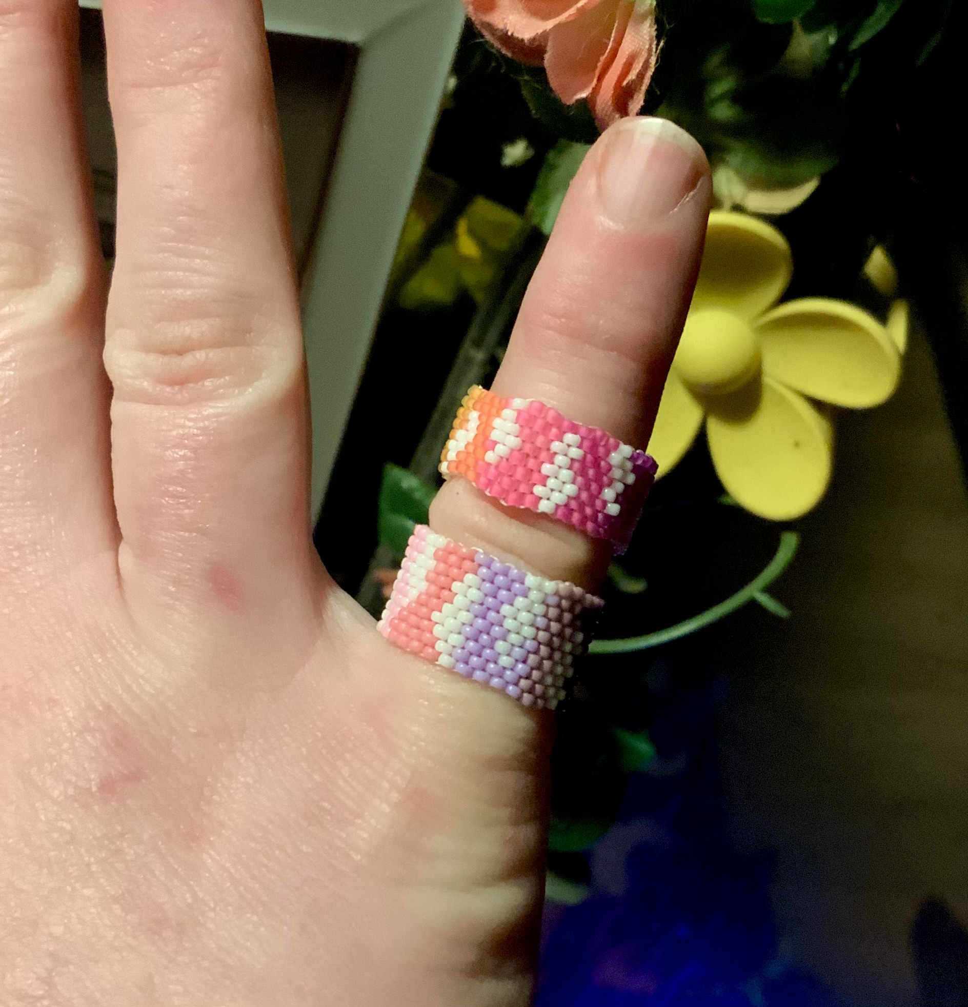 Cloudy skies gourd stitched ring