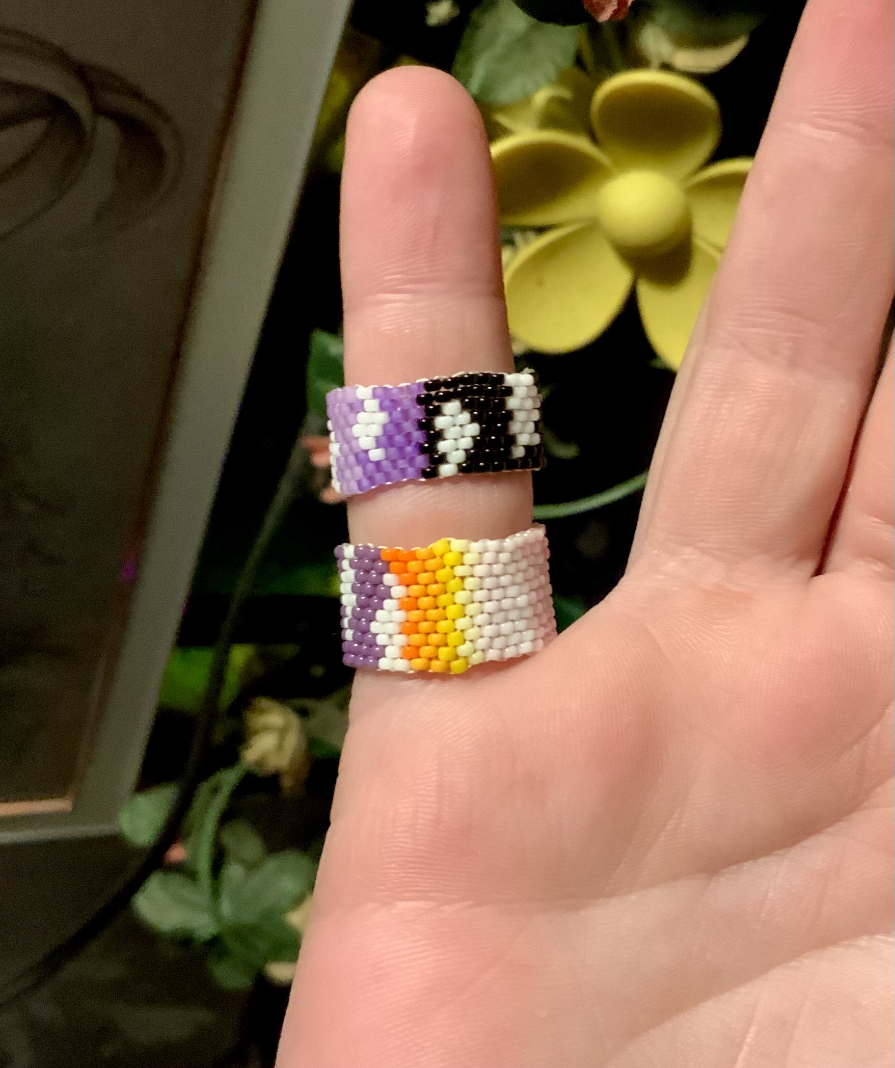 Cloudy skies gourd stitched ring