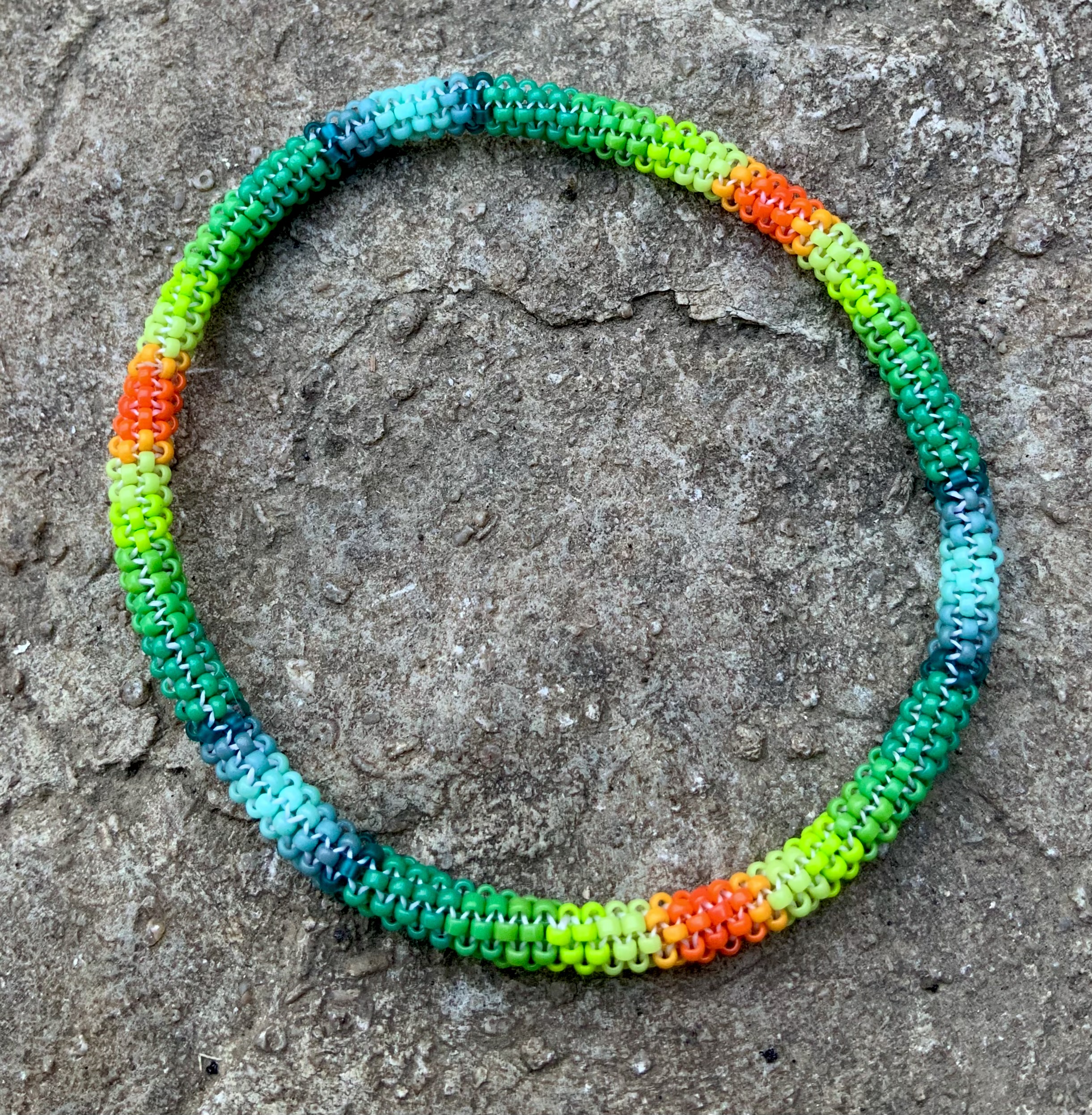Seaweed and sunshine gourd stitched bracelet 