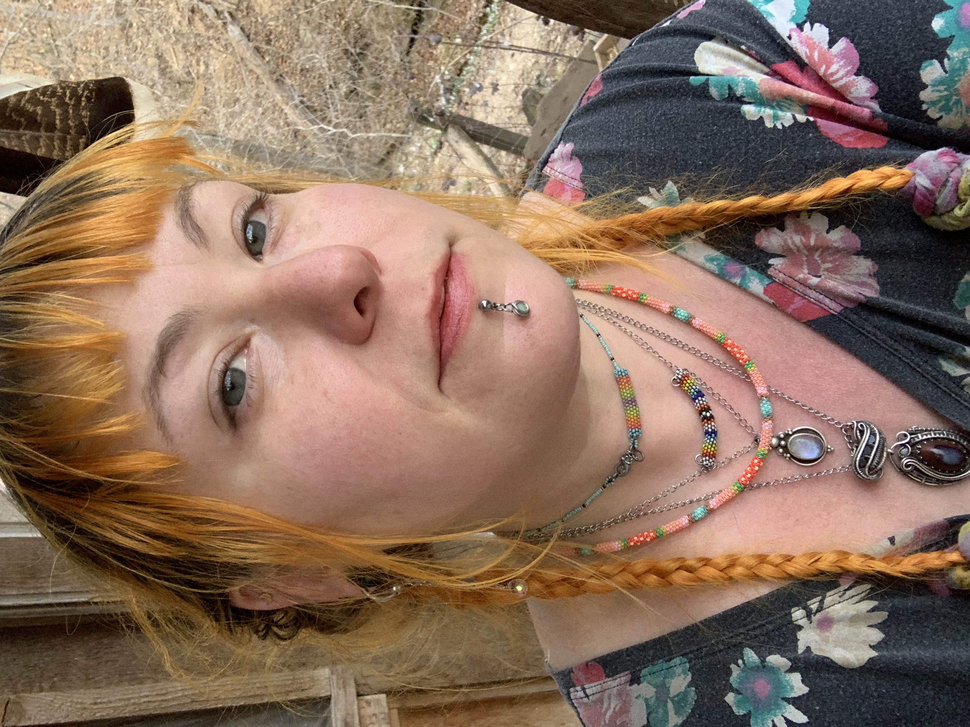 Strawberry Dream gourd stitched necklace 