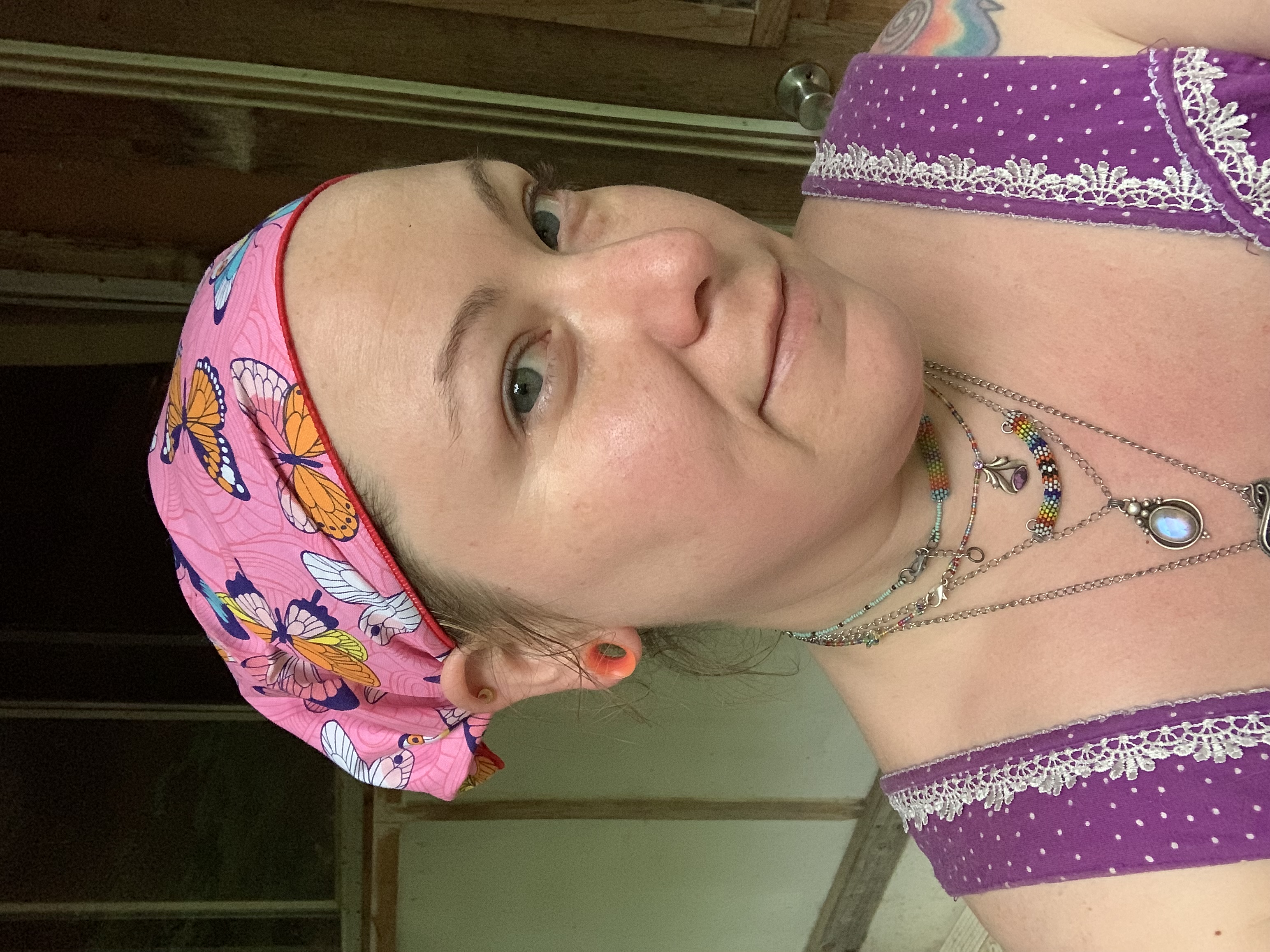 Pink butterfly headband 