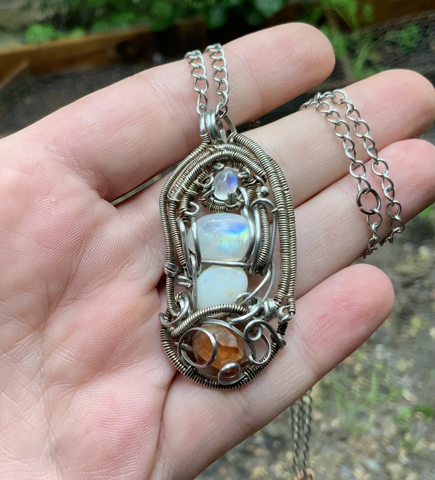 Discounted Super mix wire wrapped pendant