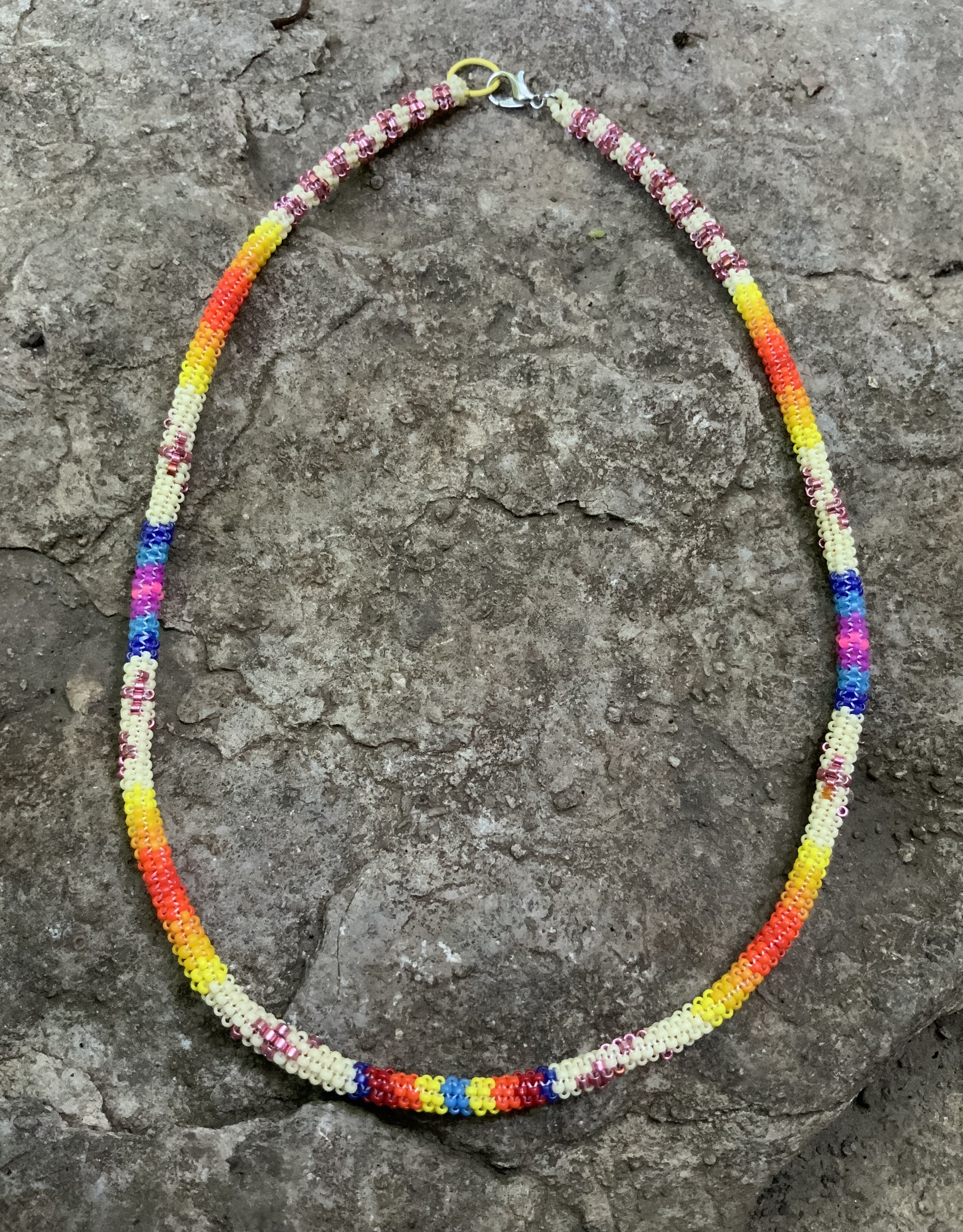 Rose gold sparkles gourd stitched necklace 