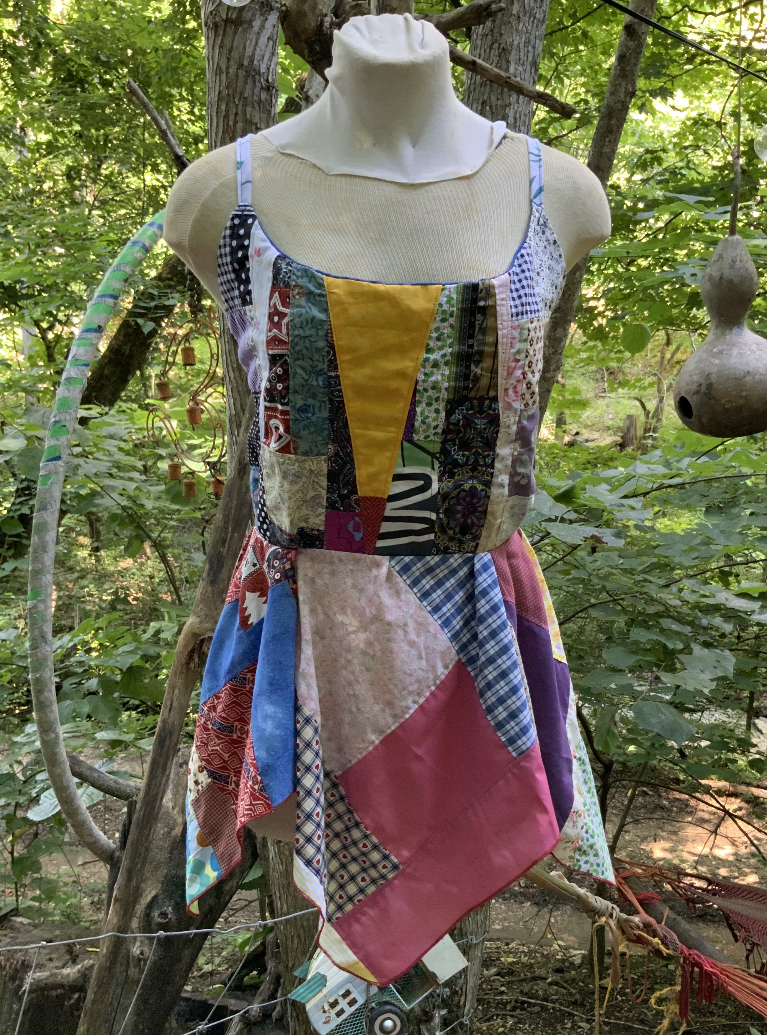 Patchwork fairy corset backed apron top